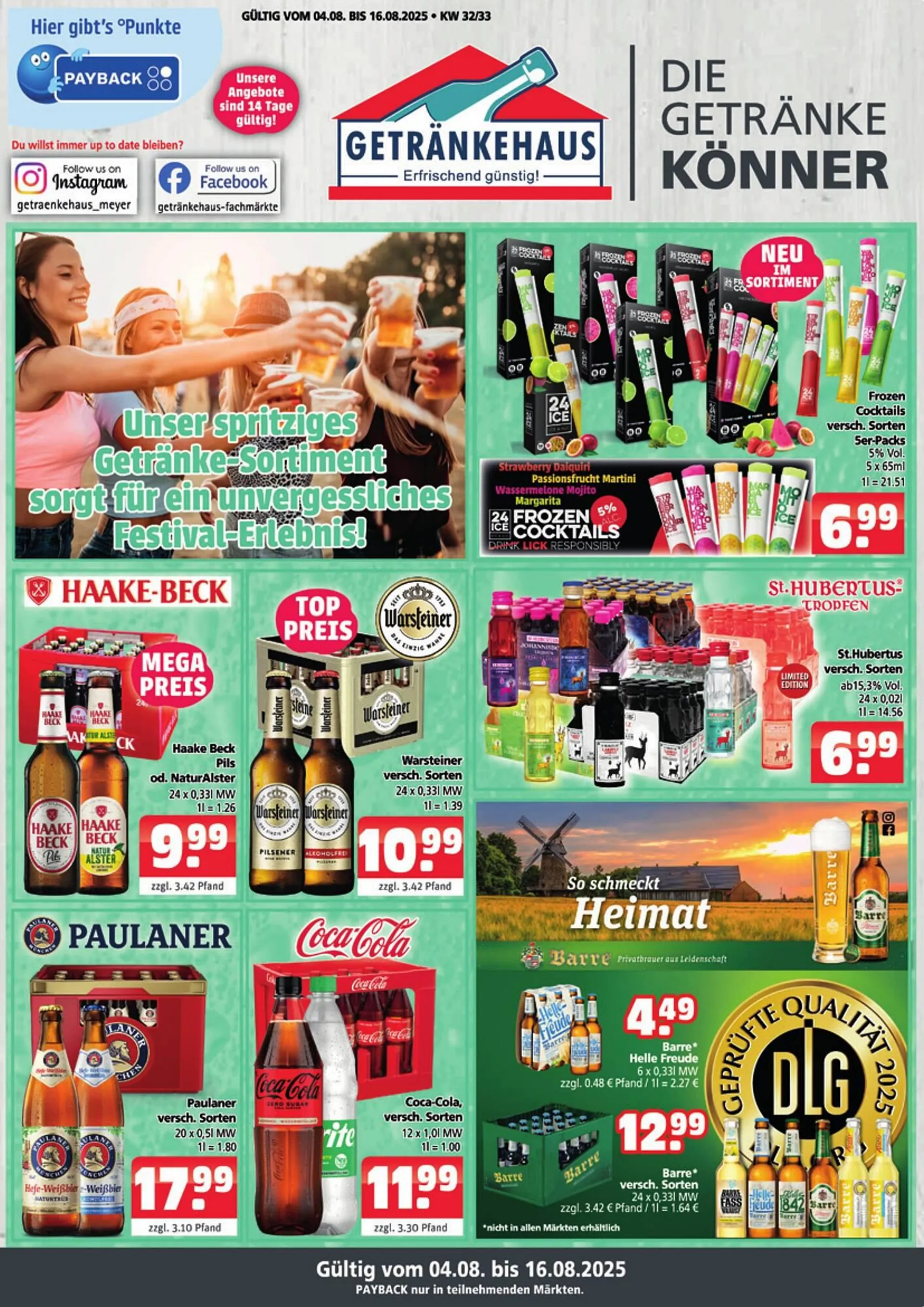 Getränkehaus Prospekt von 4. August bis 16. August 2025 - Prospekt seite 1