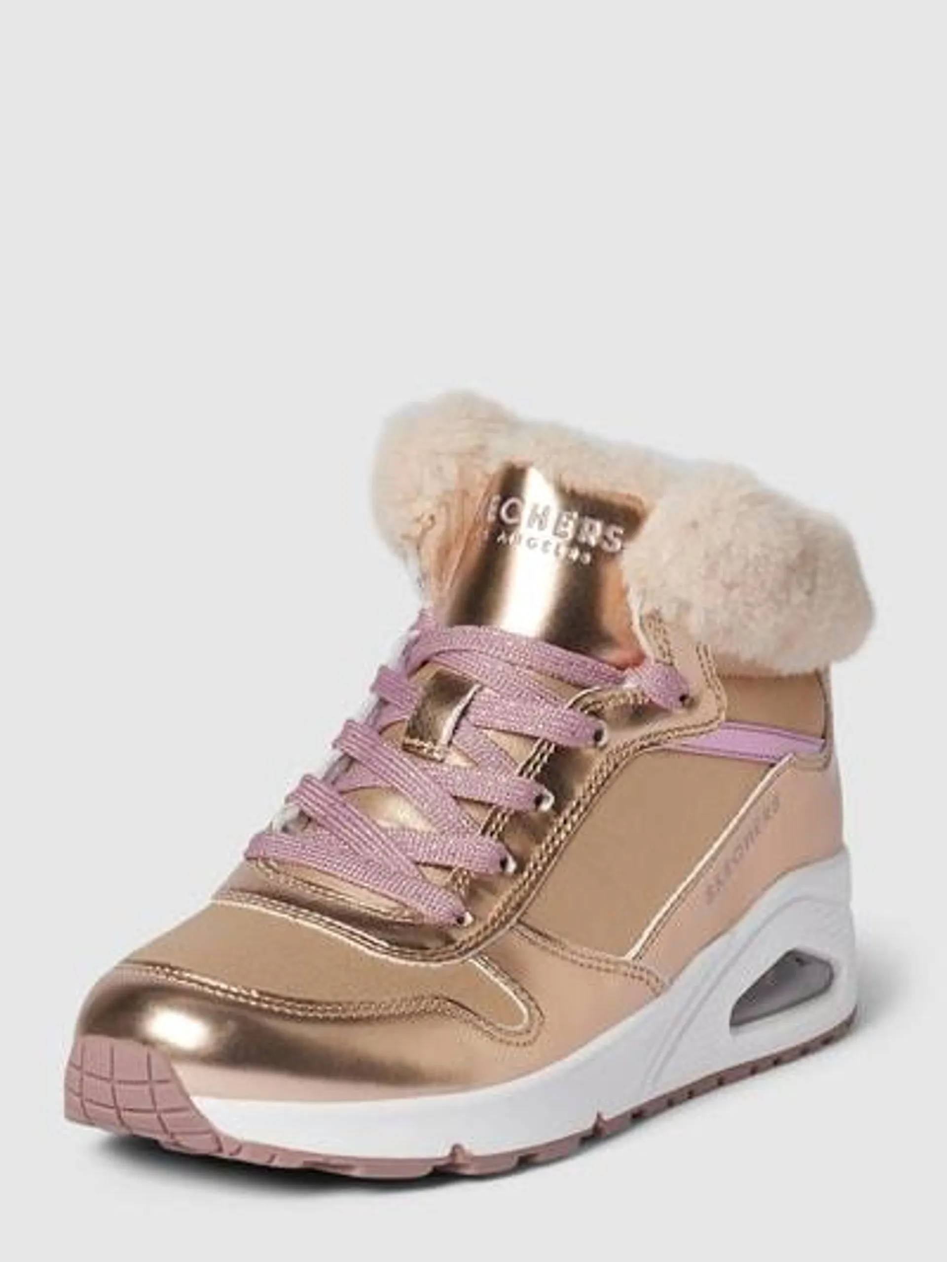 High Top Sneaker mit Label-Details Modell 'UNO - COZY ON AIR' in rose gold