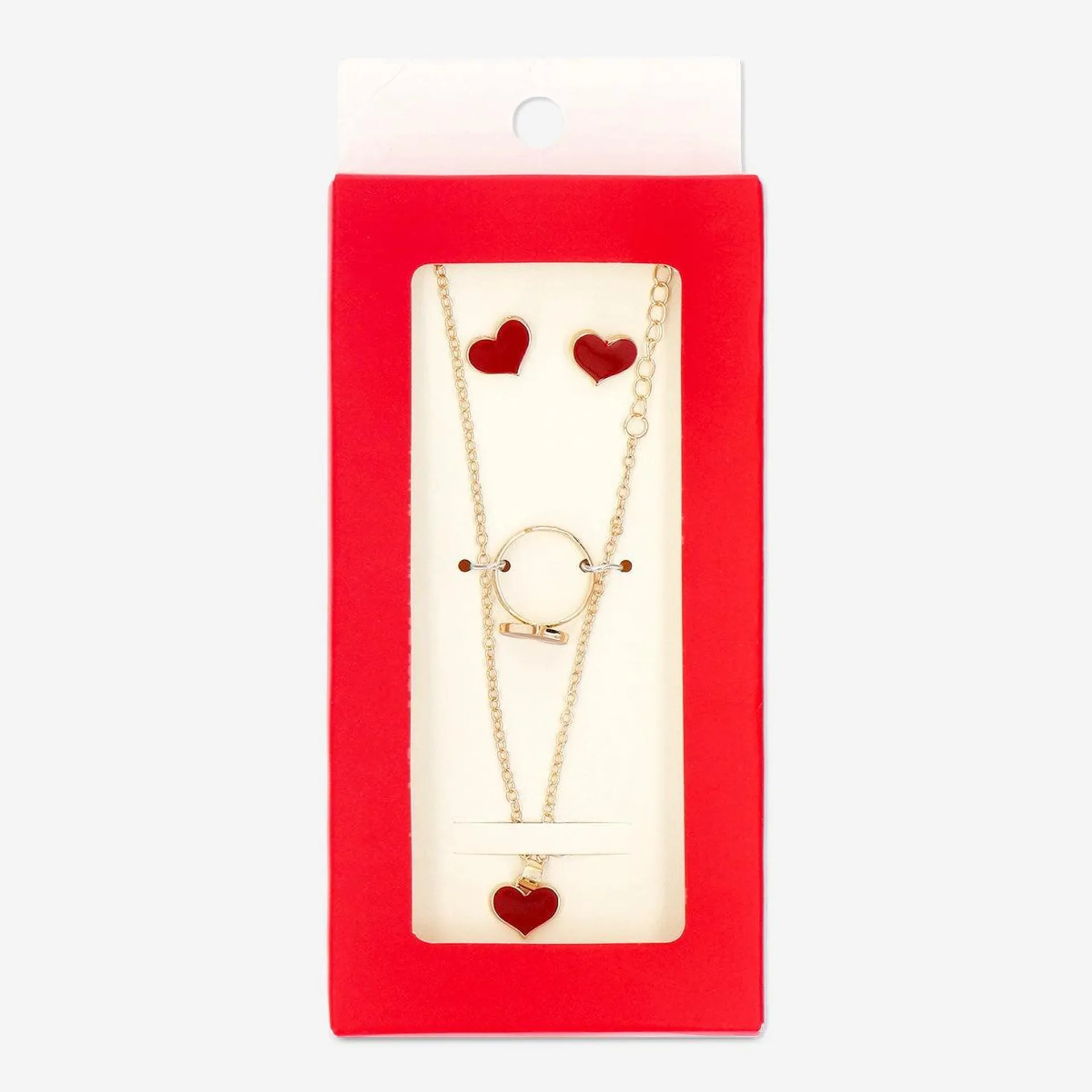 Valentine's heart jewellery set