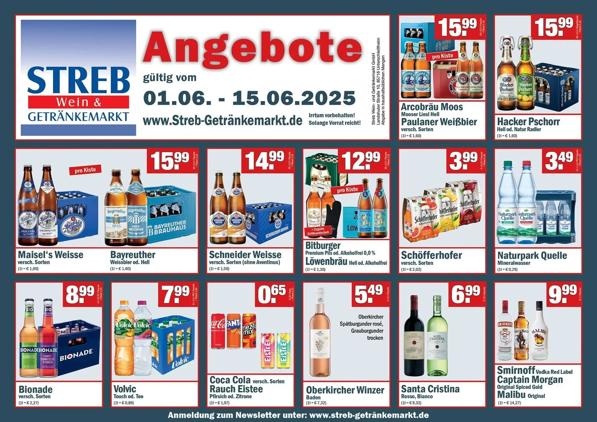 Streb Getränkemarkt Prospekt von 1. Juni bis 15. Juni 2025 - Prospekt seite 1