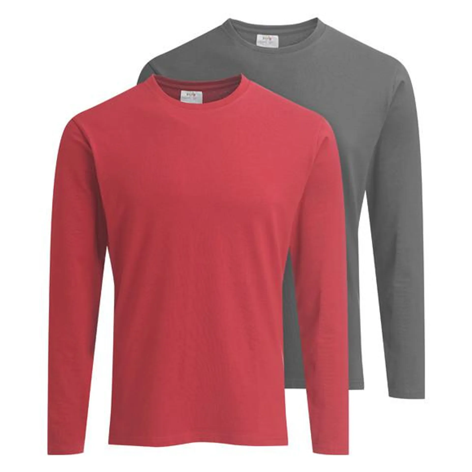 2 Herren Langarmshirts im Basic-Look