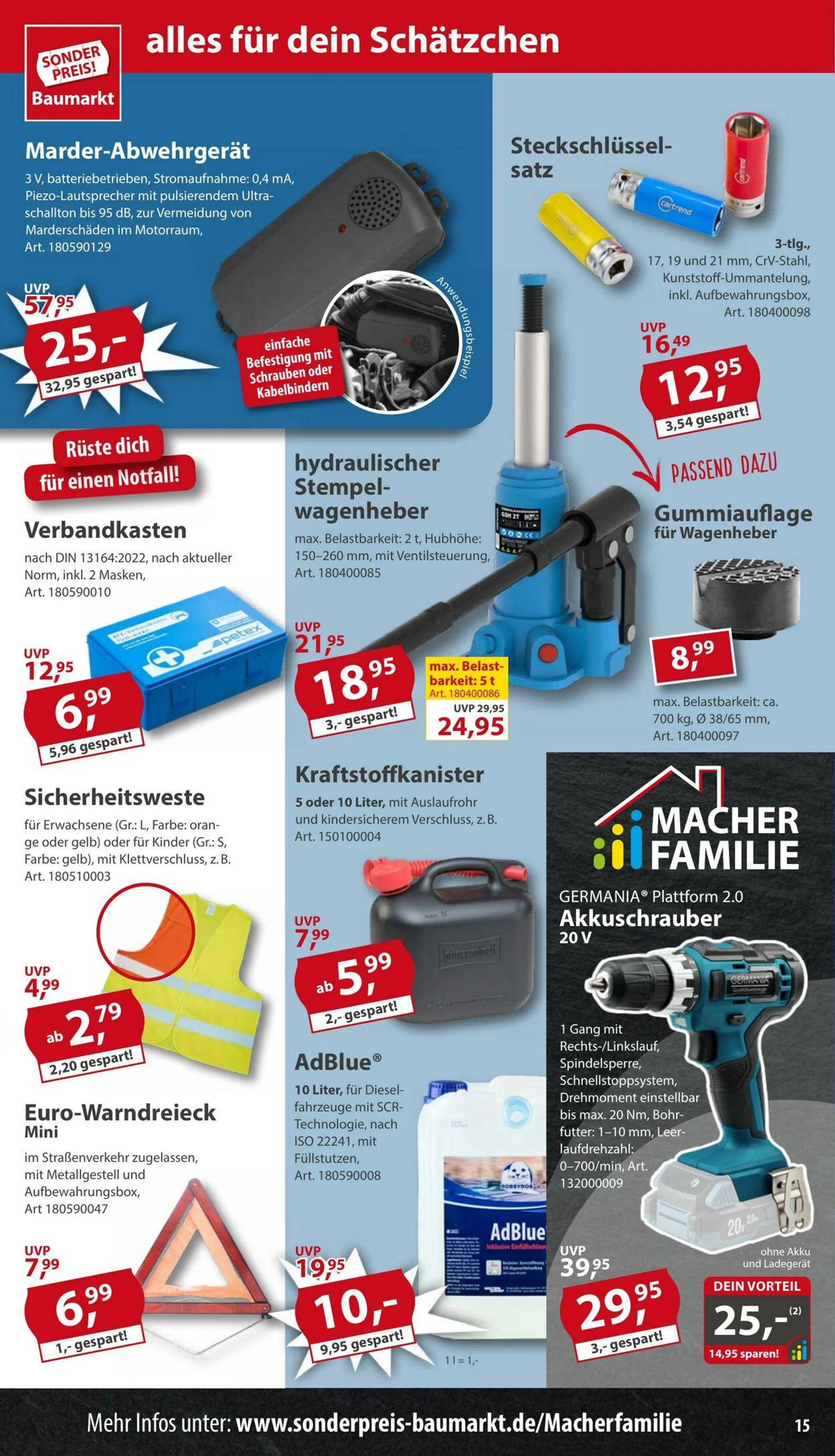 Sonderpreis Baumarkt Aktueller Prospekt von 22. Februar bis 28. Februar 2025 - Prospekt seite 15