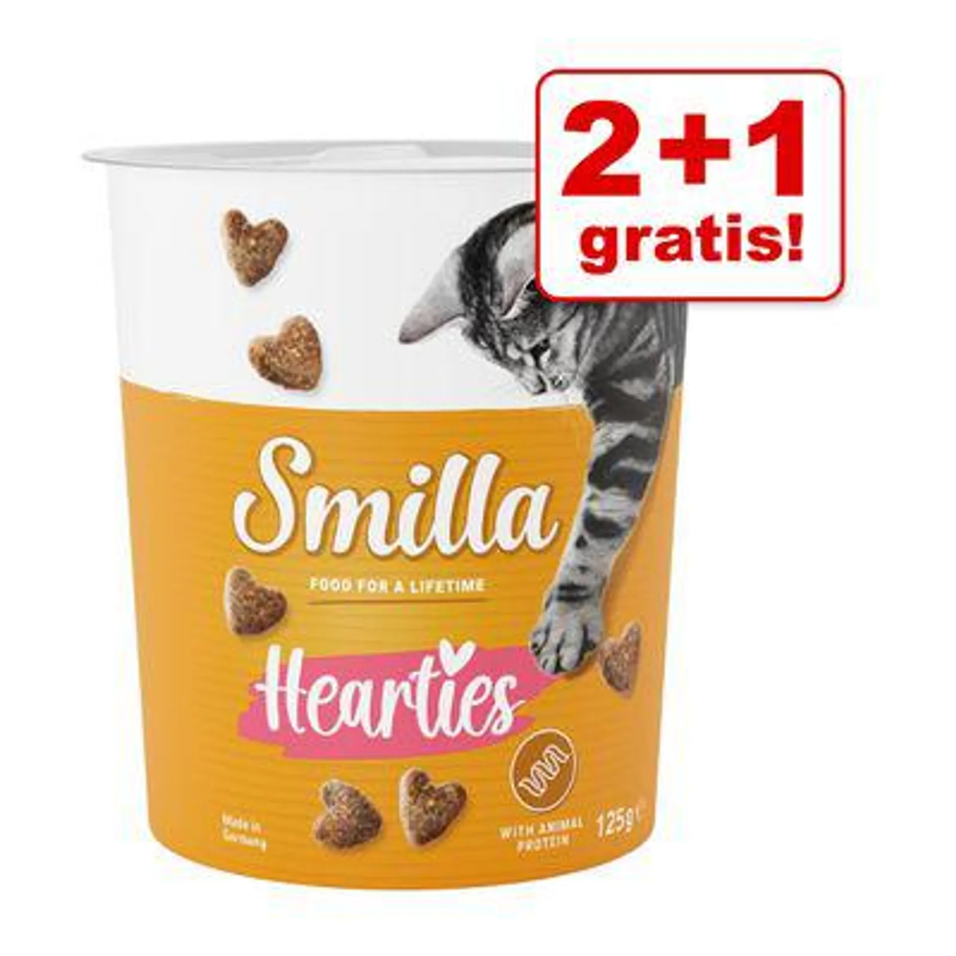 2 + 1 gratis! 3 x 125 g Smilla Katzensnack