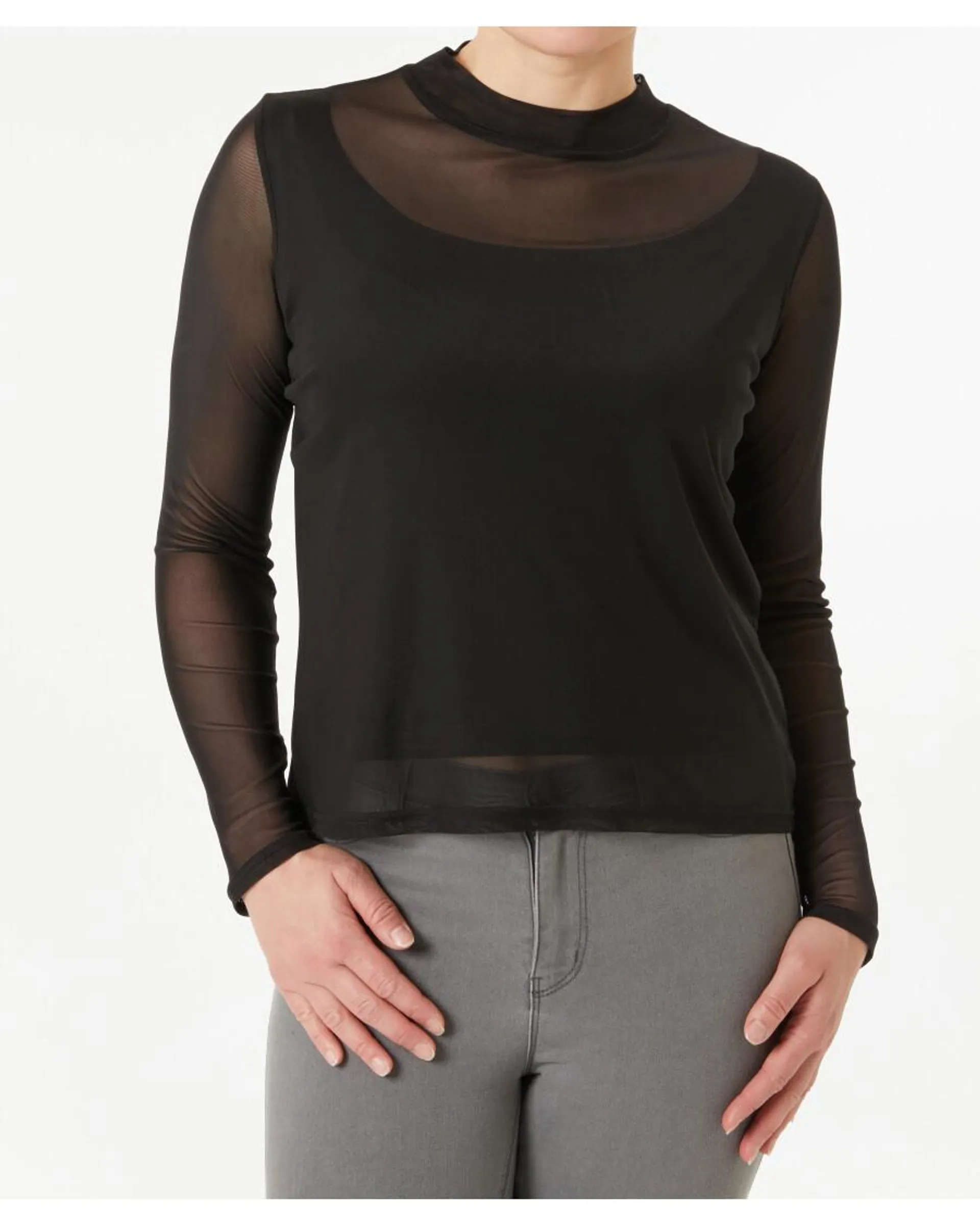 Mesh Langarmshirt