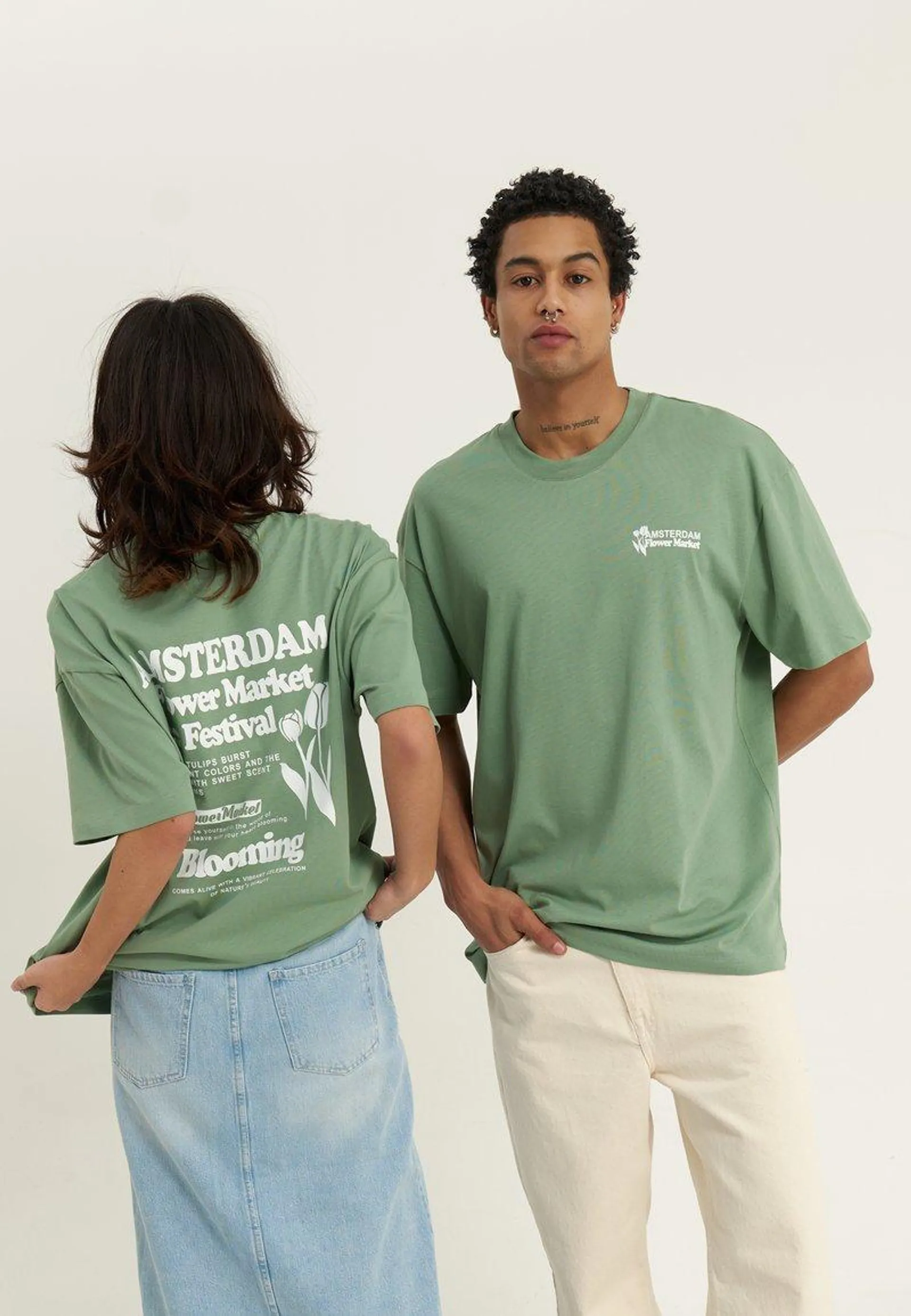 UNISEX - Print T-shirt - green