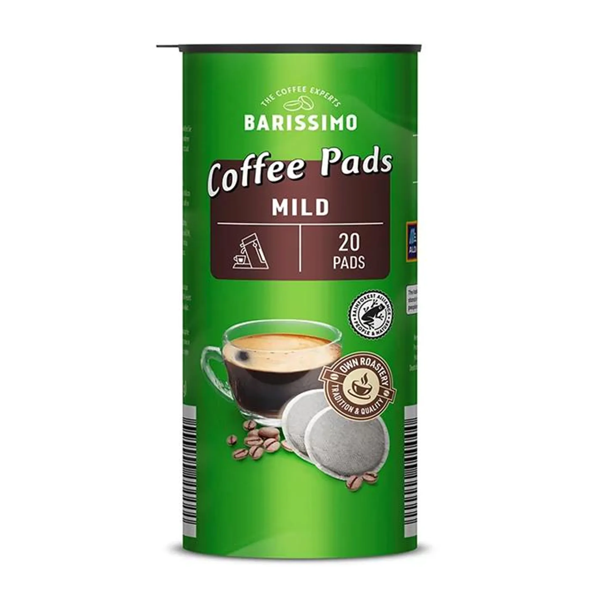 BARISSIMO Kaffeepads 20 Stück, Milde Bohne