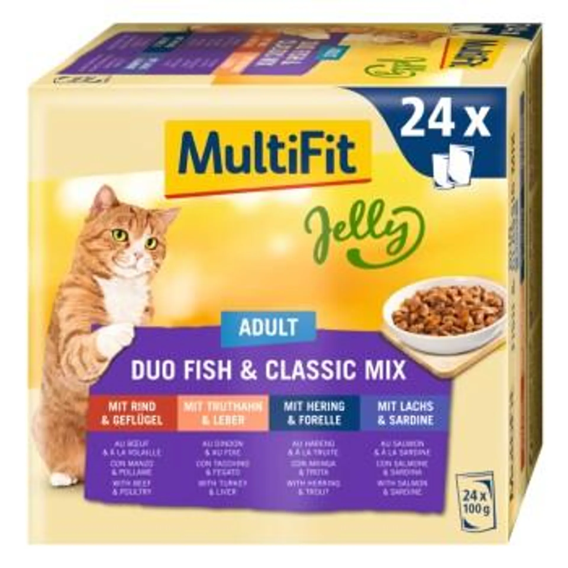 MultiFit Adult Jelly Duo Fish & Classic Mix Multipack 24x100 g