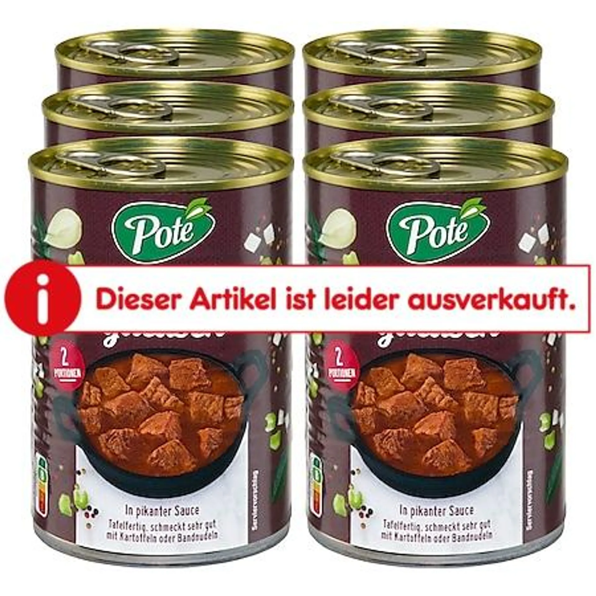 Pote Rindergulasch 400 g, 6er Pack