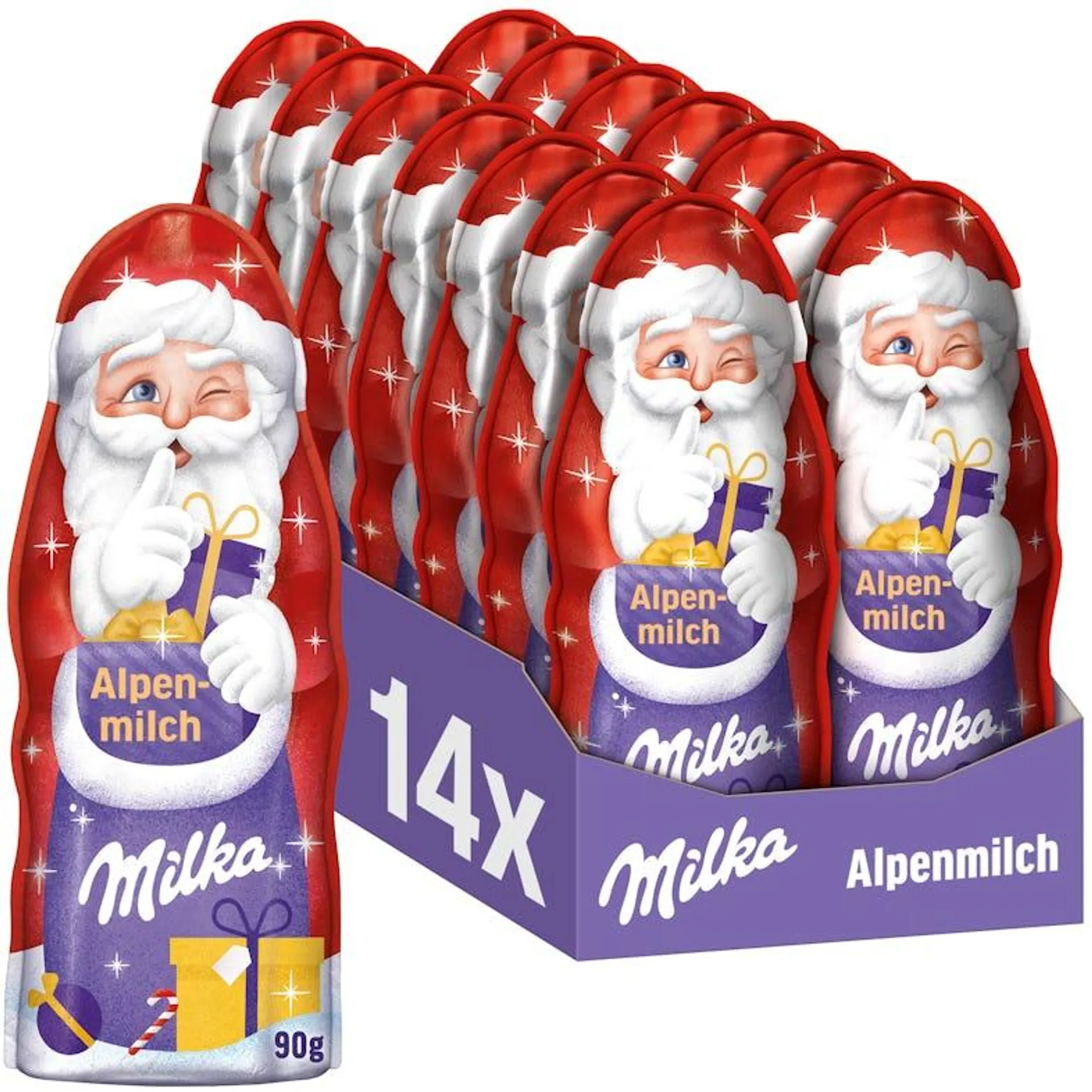 Milka Weihnachtsmann Alpenmilch 14 x 90g (1,26 kg)