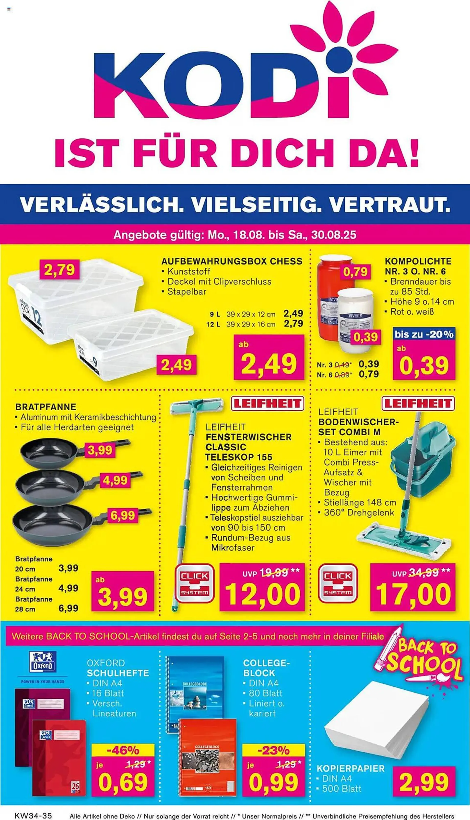 KODi Prospekt von 18. August bis 30. August 2025 - Prospekt seite 1