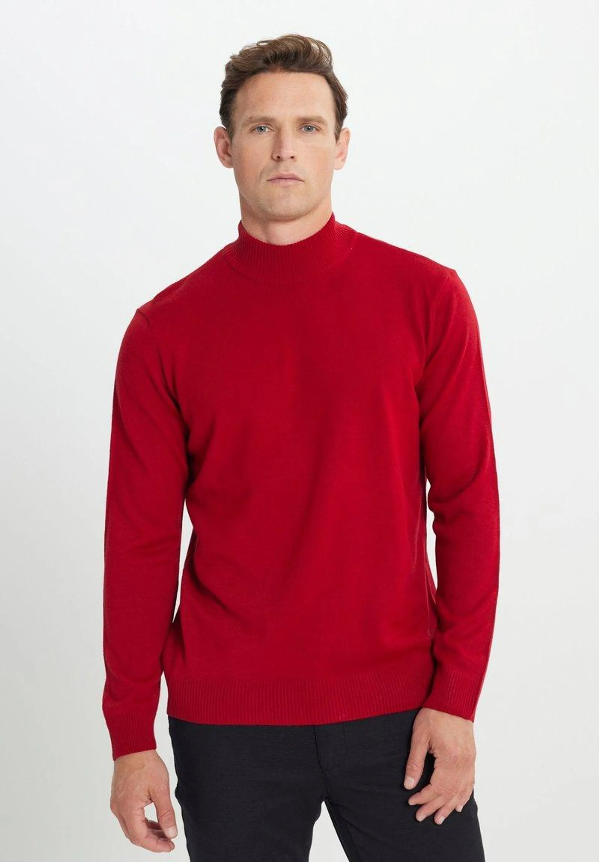 STANDARD FIT BASIC HALF TURTLENECK - Jumper - red