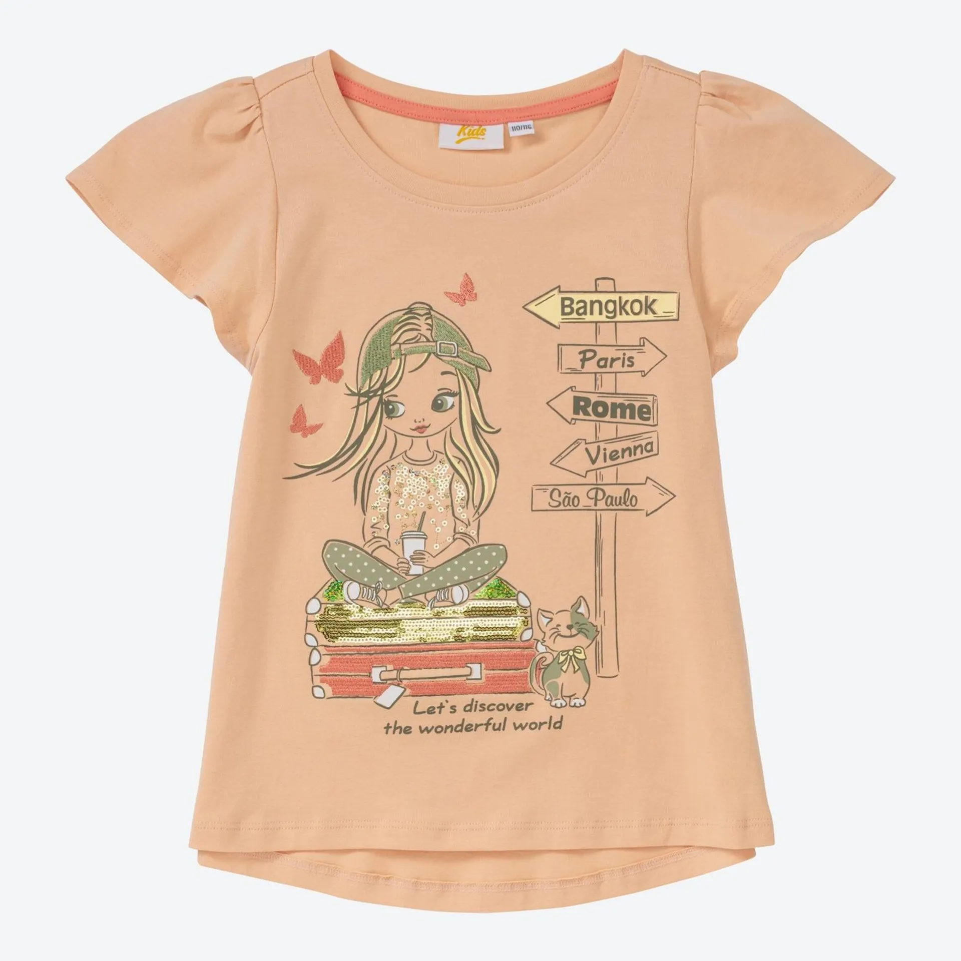 Kinder-Mädchen-T-Shirt mit Stickerei