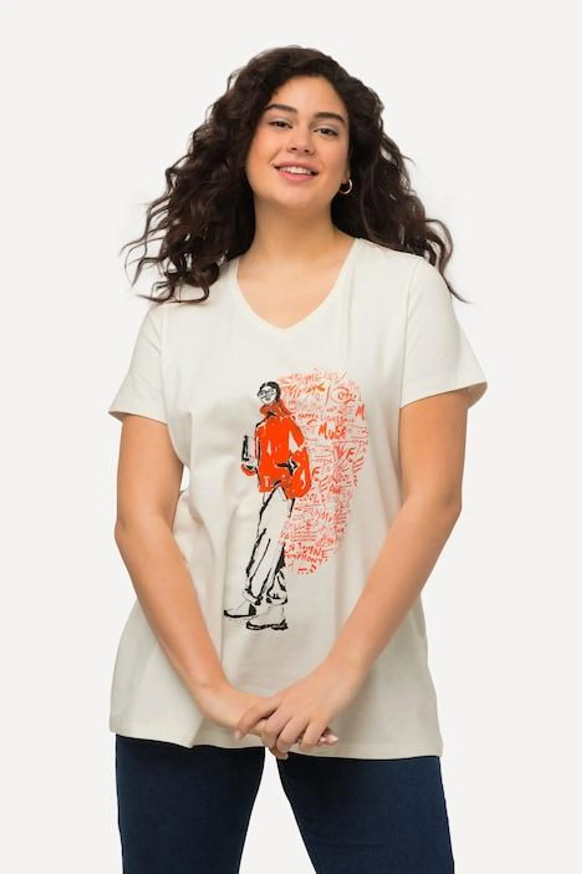 T-Shirt, Lady, V-Ausschnitt, Halbarm