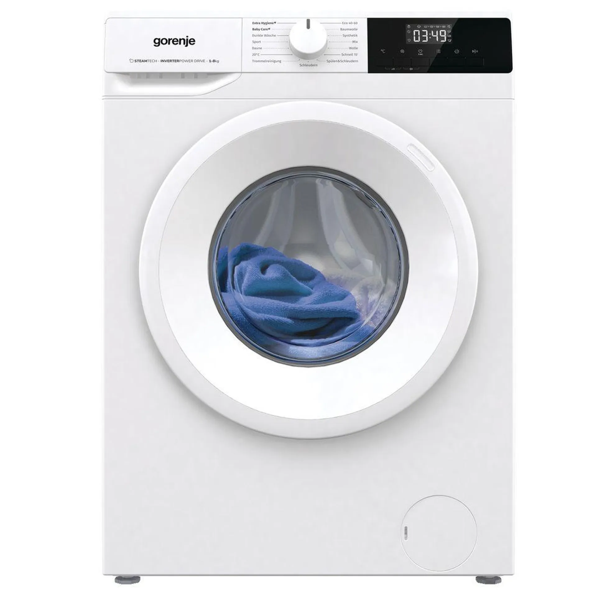 Waschmaschine / Frontlader / Gorenje WNHPI84APS/DE / 8 KG / Weiß / Aquastop