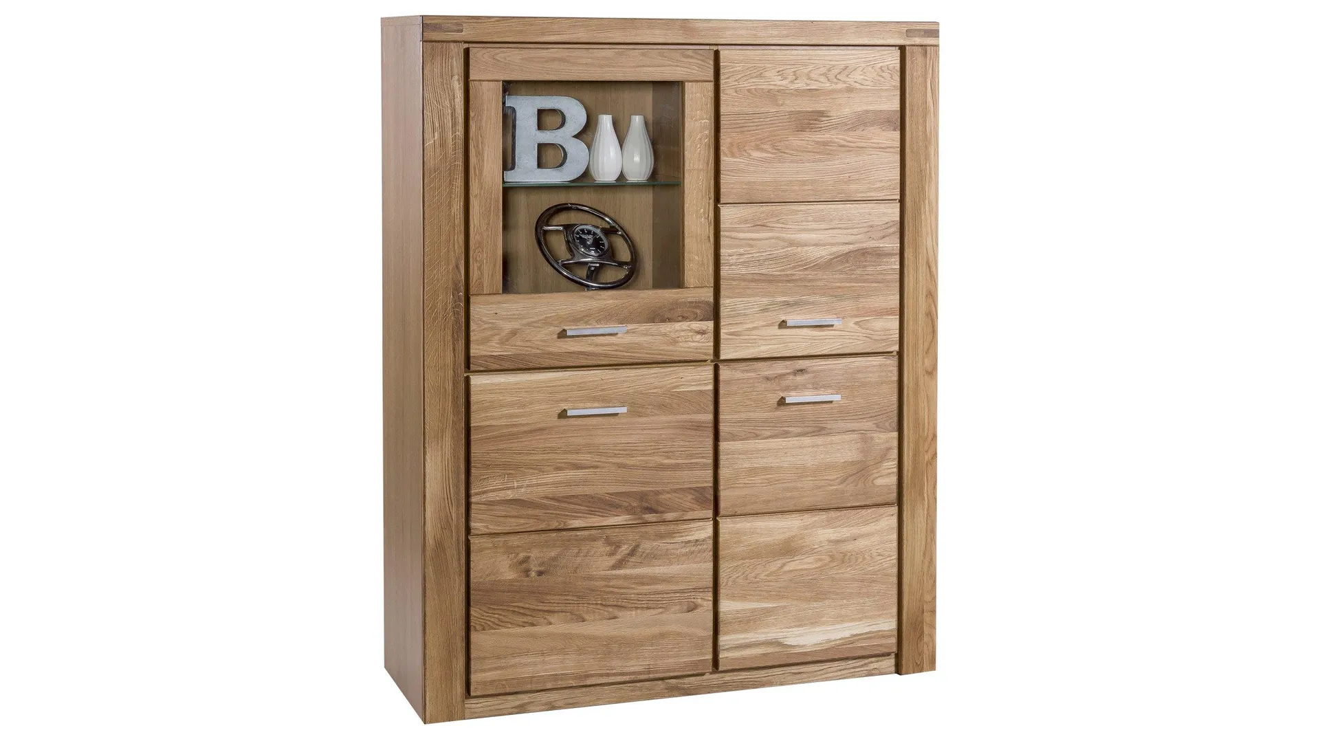 Highboard Wildeiche teilmassiv geölt 108 cm - FREYJA