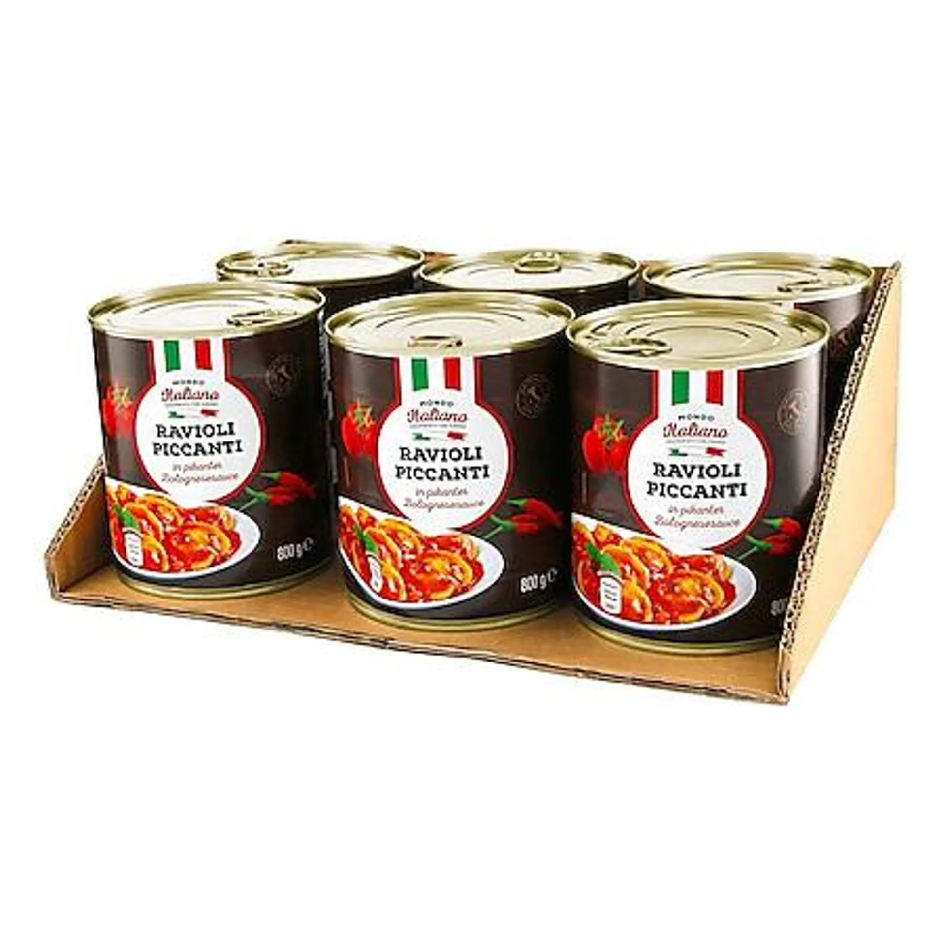 Mondo Italiano Ravioli Piccanti 800 g, 6er Pack