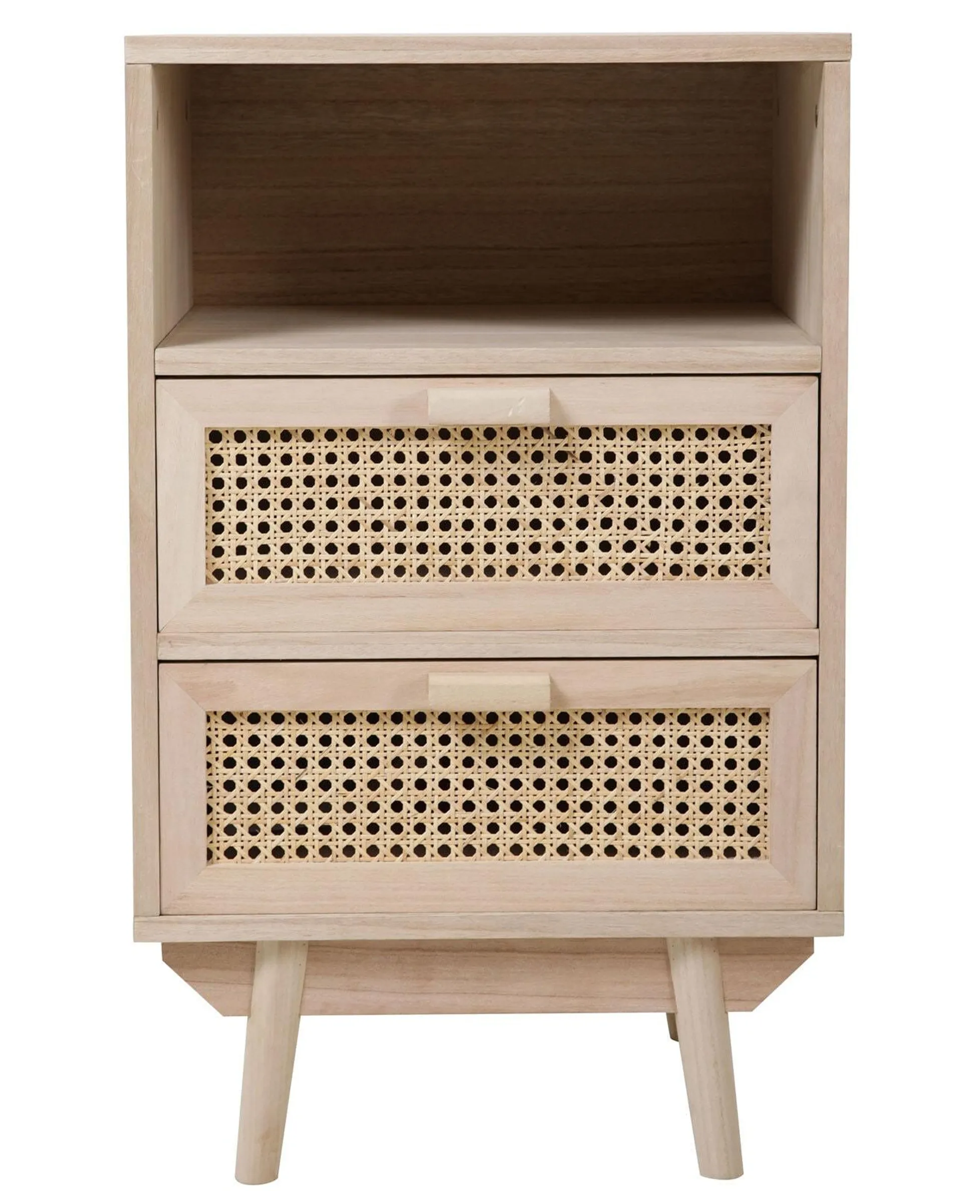 Kommode 42 x 68 cm Braun/ Rattan