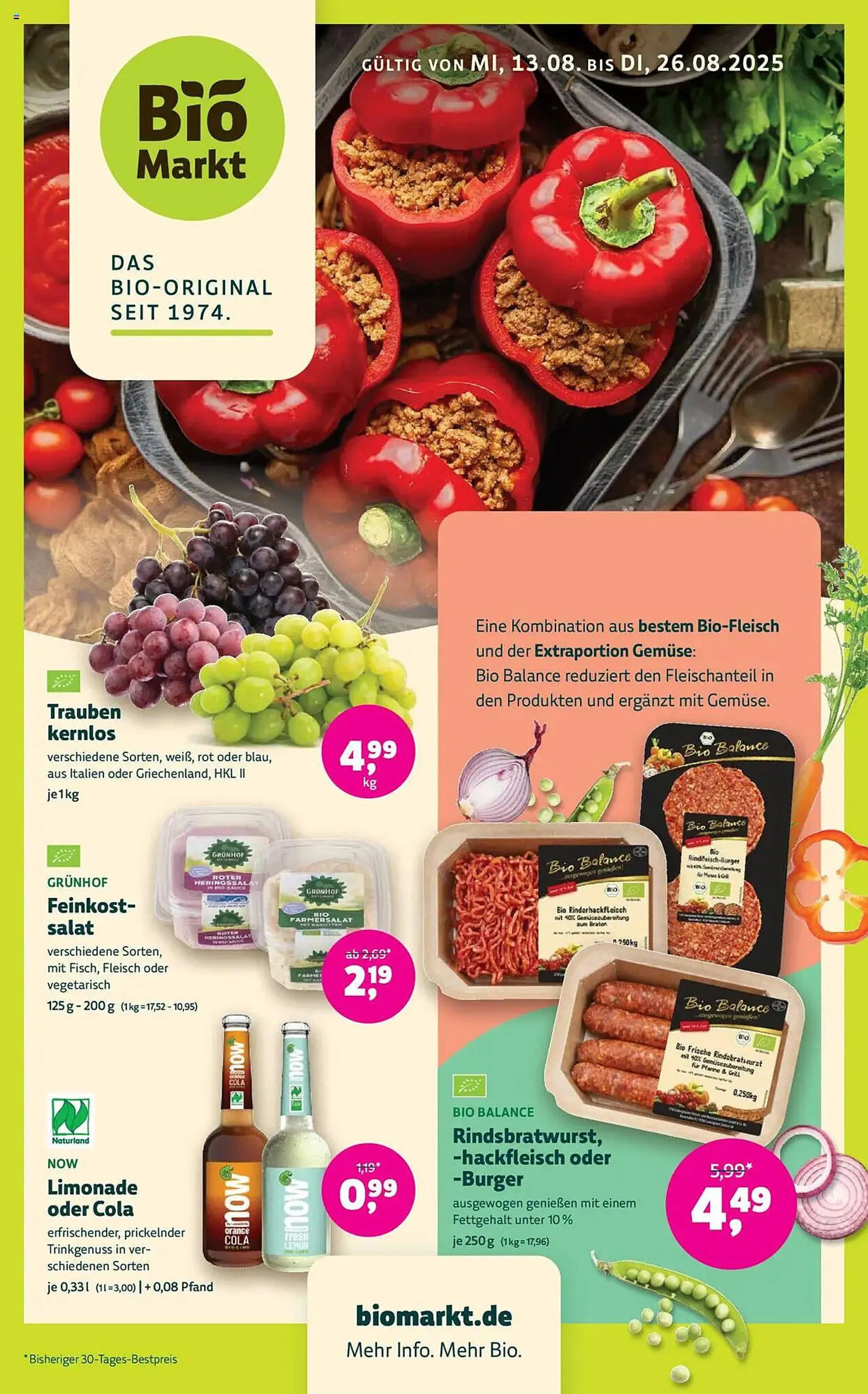 Biomarkt Prospekt von 13. August bis 26. August 2025 - Prospekt seite 1