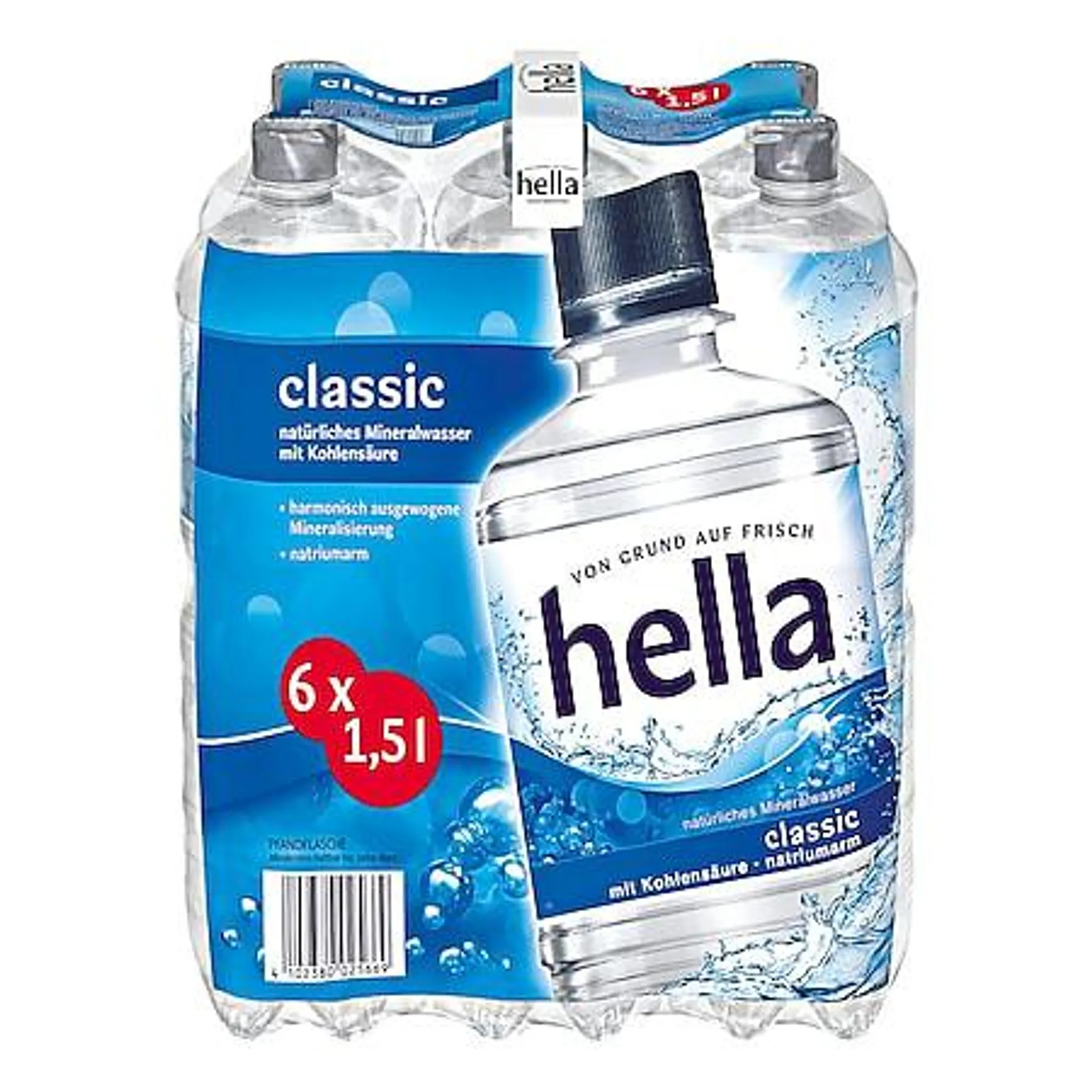 Hella Mineralwasser Classic 1,5 Liter, 6er Pack