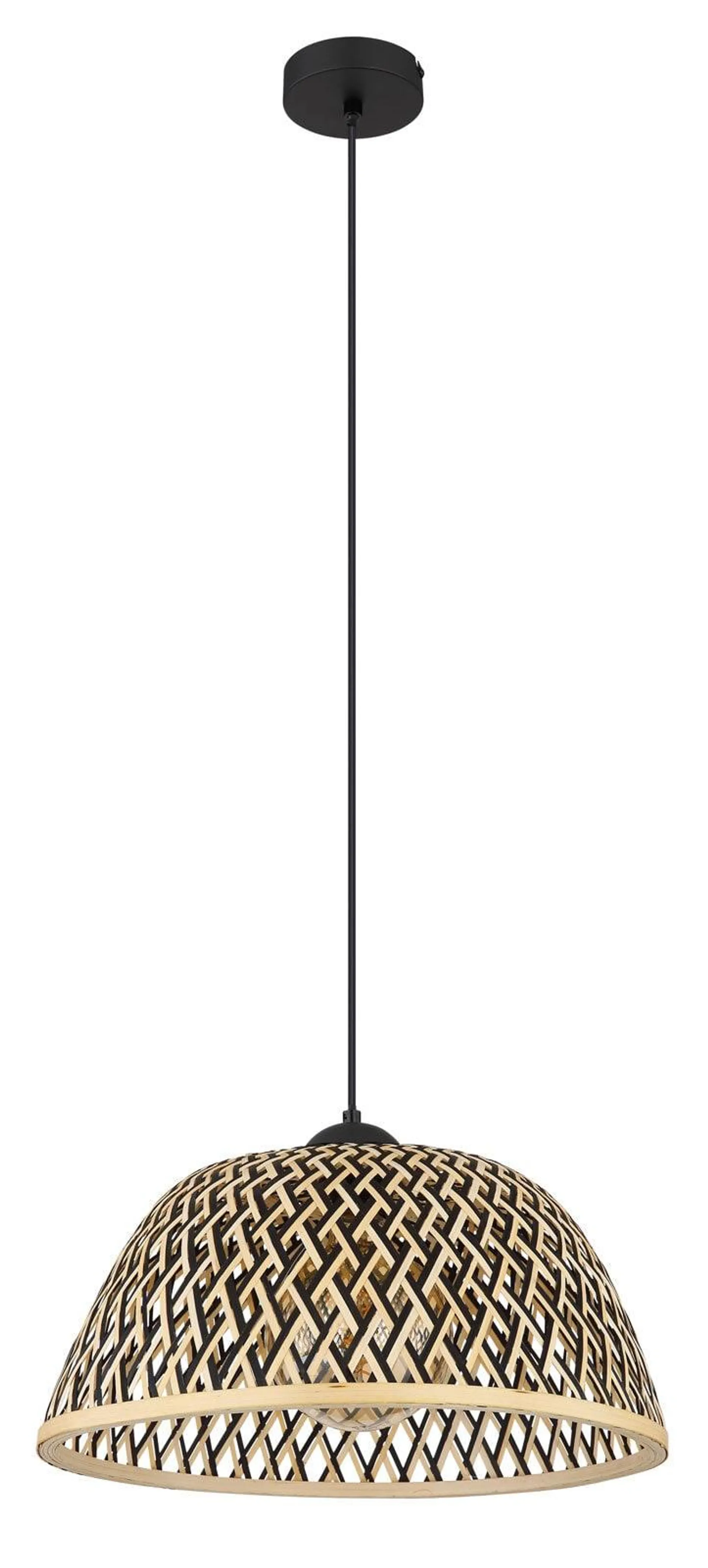 GLOBO Retrofit Pendelleuchte Colly 40x120 cm Bambus braun/schwarz