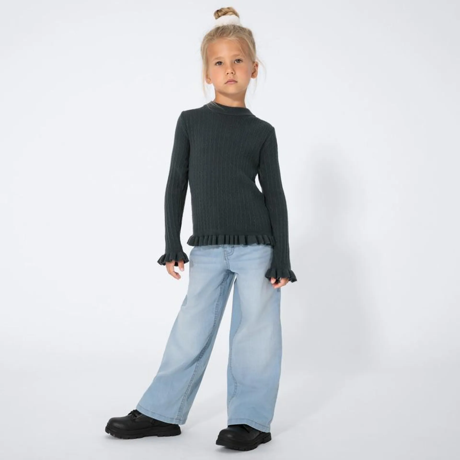 Kinder-Mädchen-Jeans mit weitem Beim