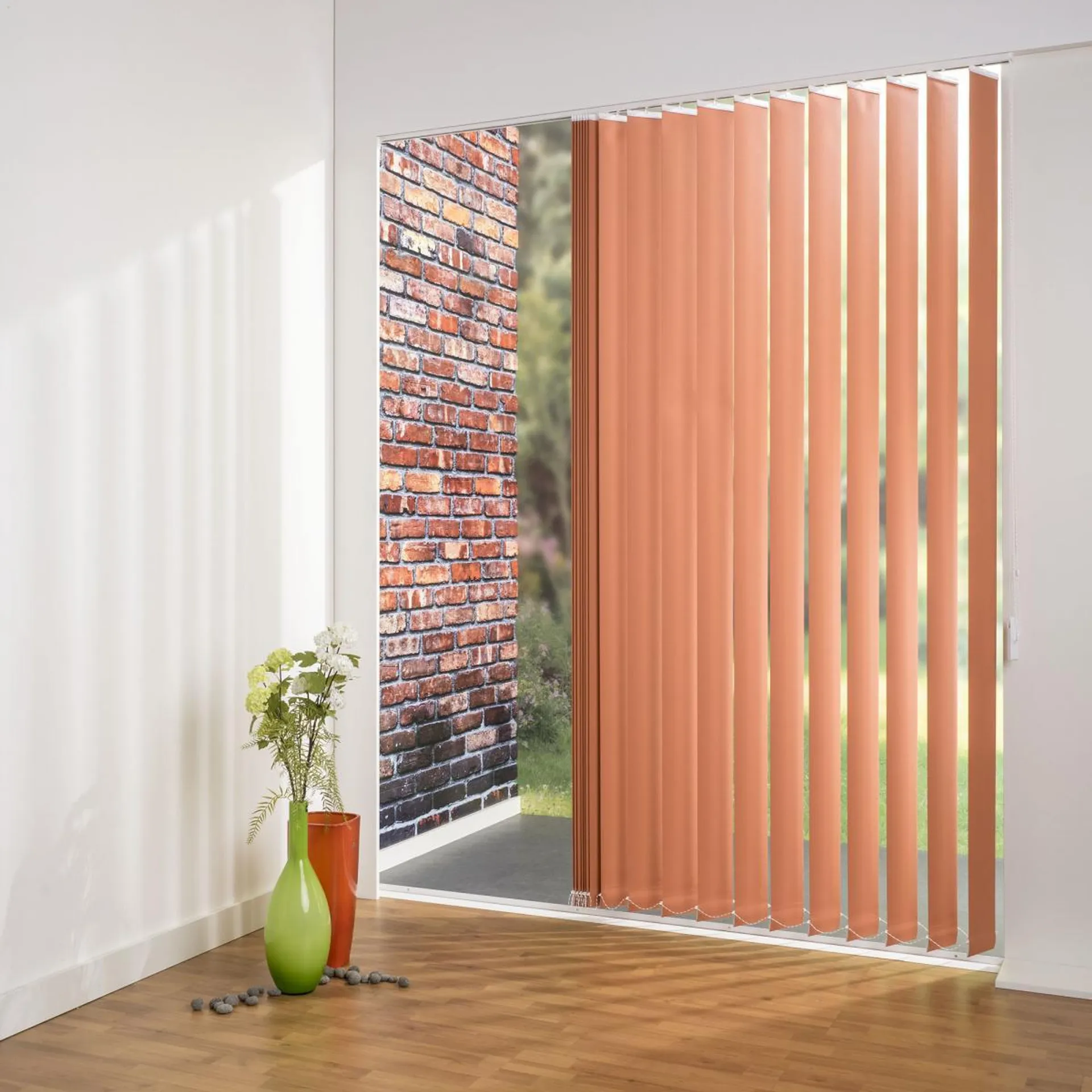 Vertikalanlage Maß, 127 mm Lamelle, 100 x 250 cm, orange