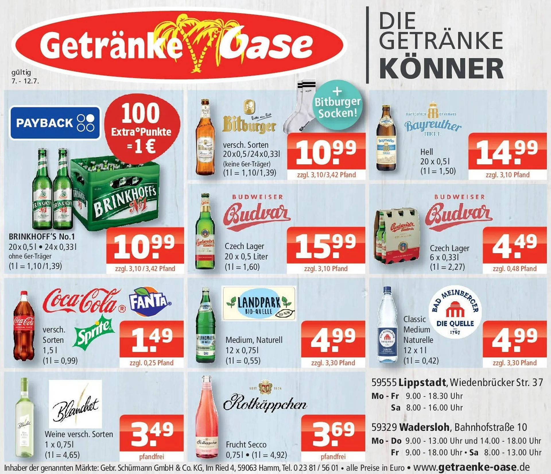 Getränke Oase Prospekt von 6. Juli bis 12. Juli 2025 - Prospekt seite 1