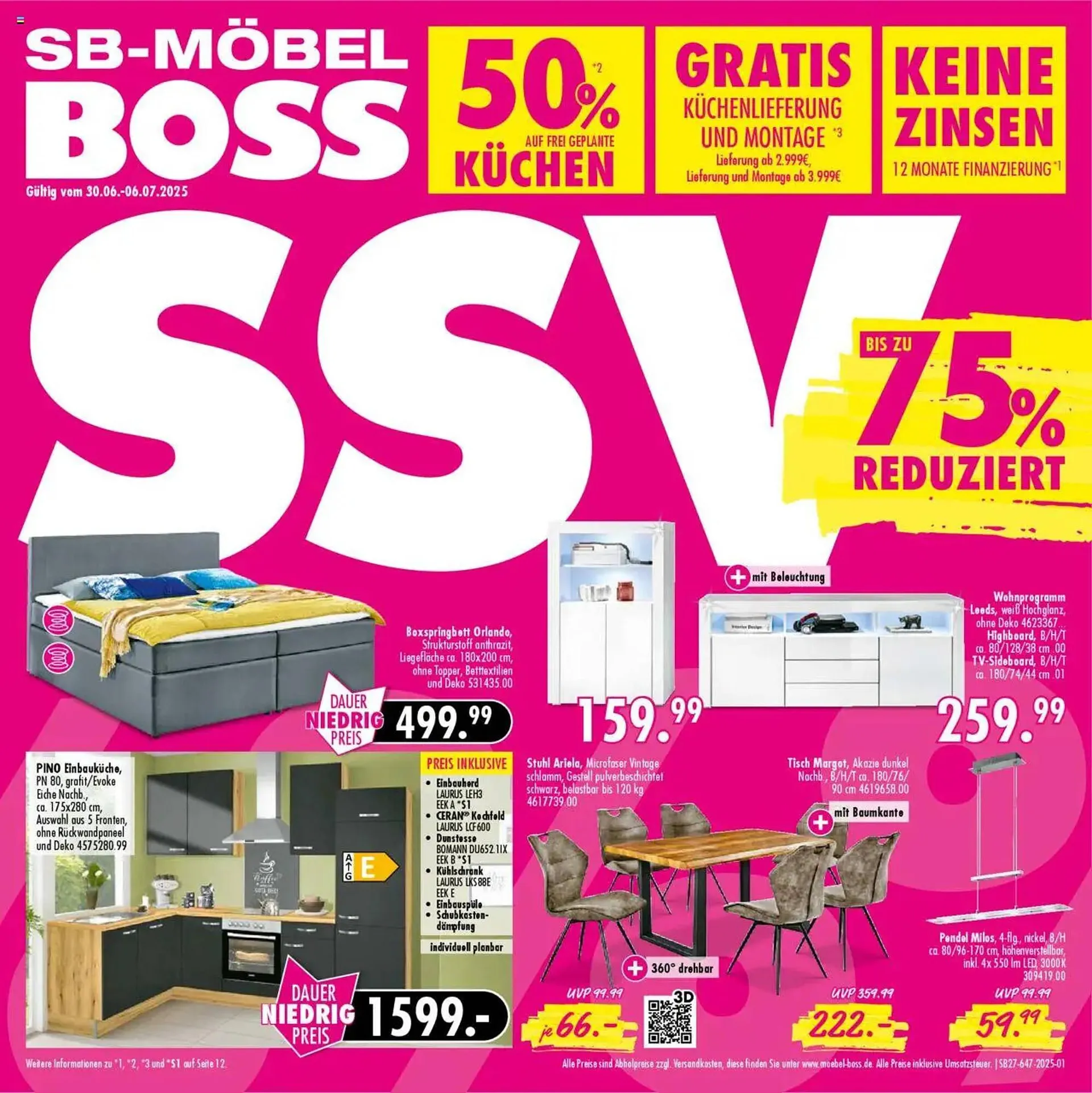 Möbel Boss Prospekt von 30. Juni bis 6. Juli 2025 - Prospekt seite 1
