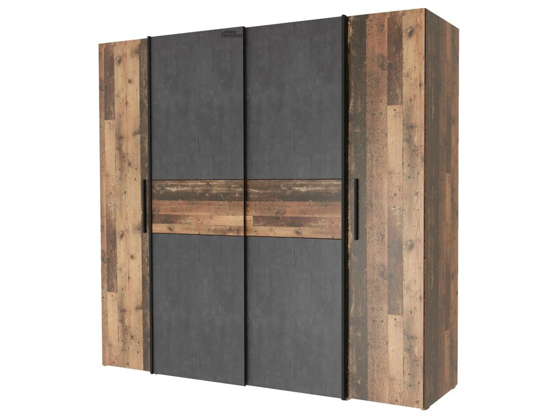 Kleiderschrank Old Wood - grau 200 cm - KALIXTUS