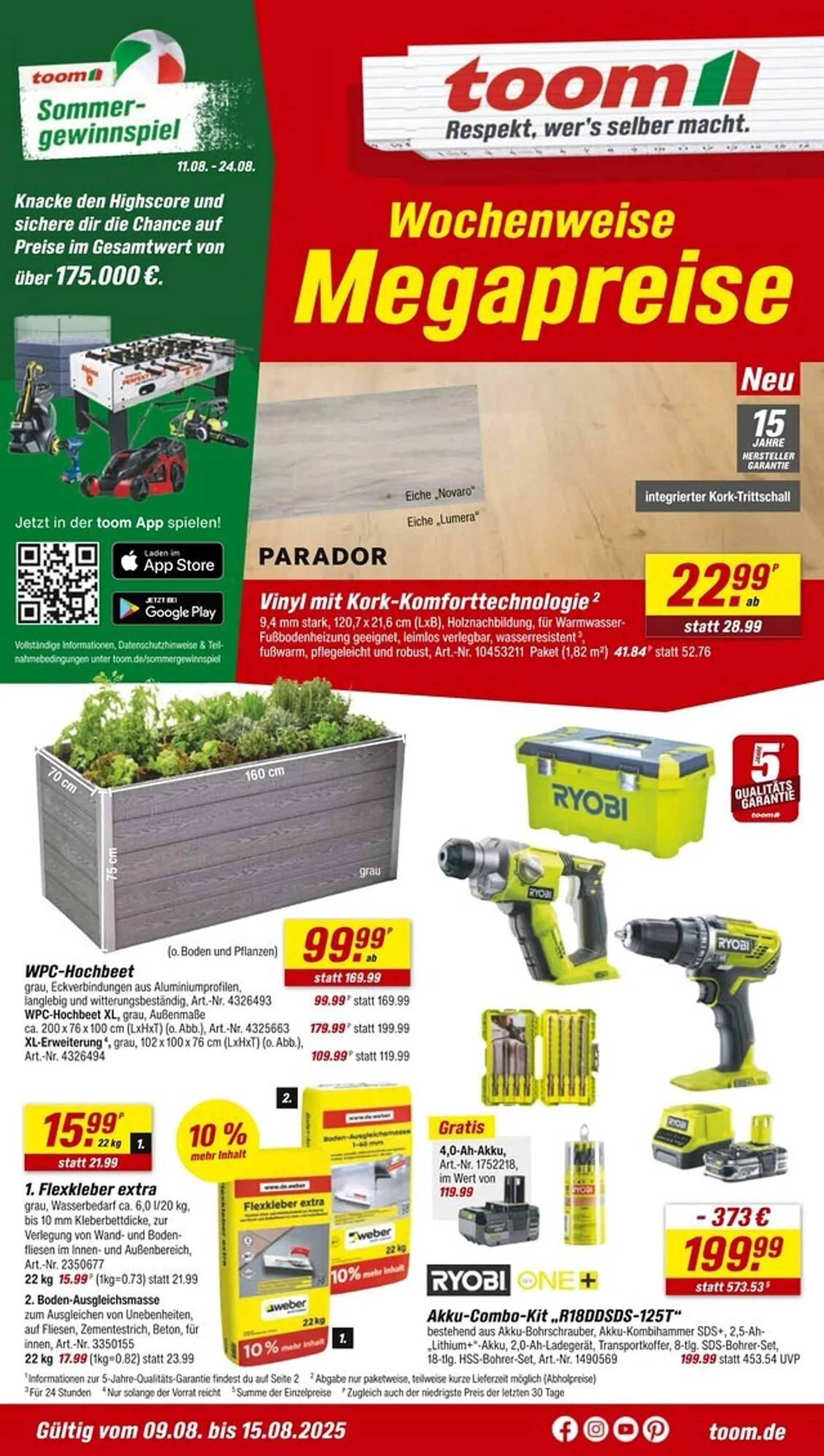 toom Baumarkt Prospekt von 9. August bis 15. August 2025 - Prospekt seite 1