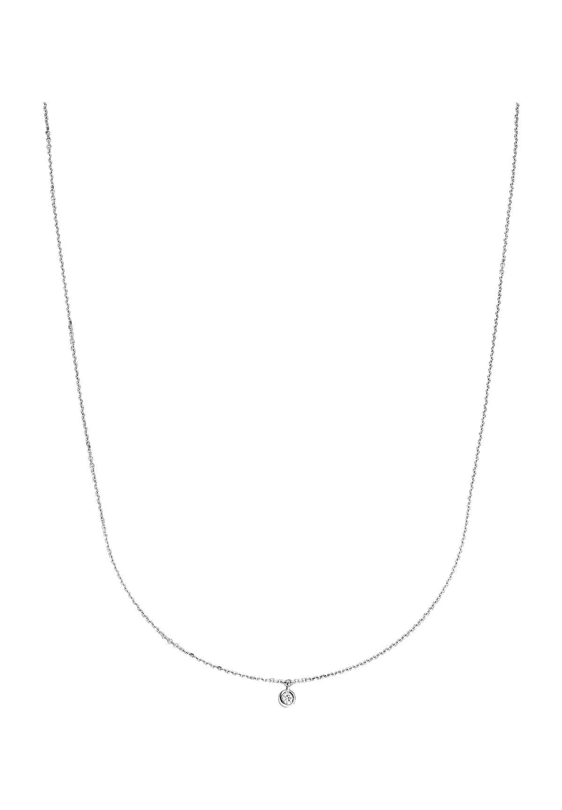 Damen Halskette mit Anhänger, 585er Gold mit 1 Diamant, ca. 0,07 Karat