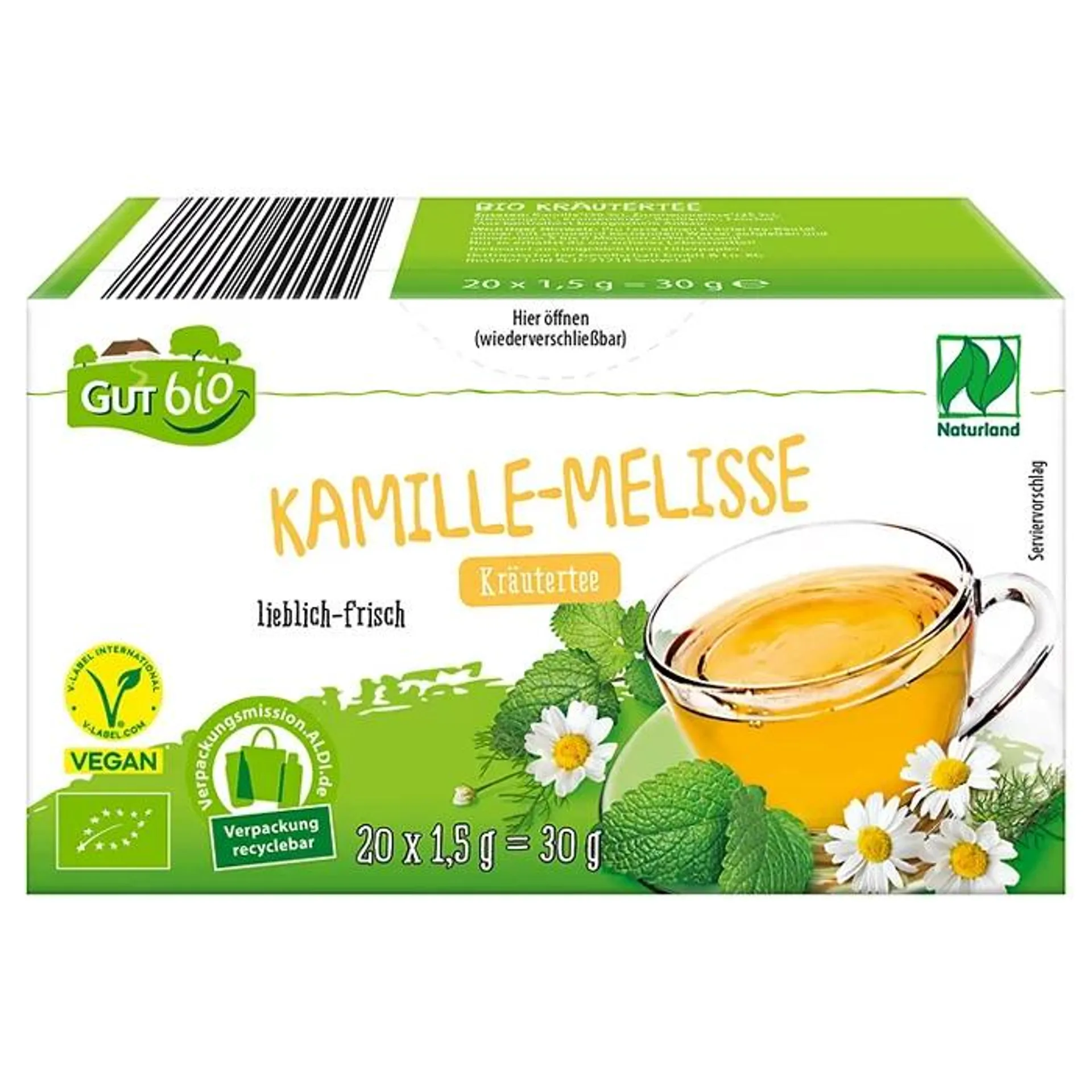 GUT BIO Naturland Bio-Tee 30 g, Kamille-Melisse