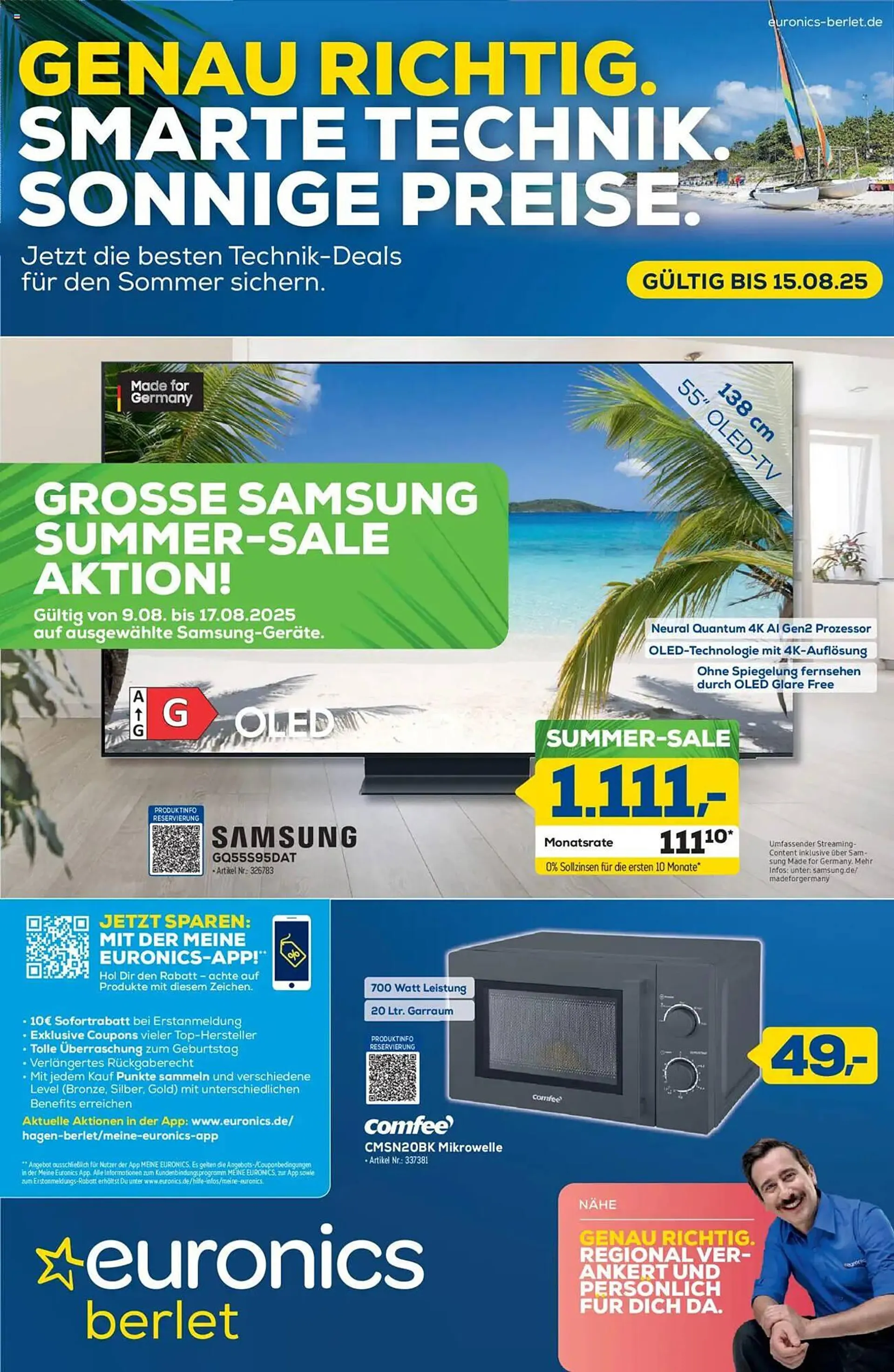 Euronics Prospekt von 6. August bis 15. August 2025 - Prospekt seite 1