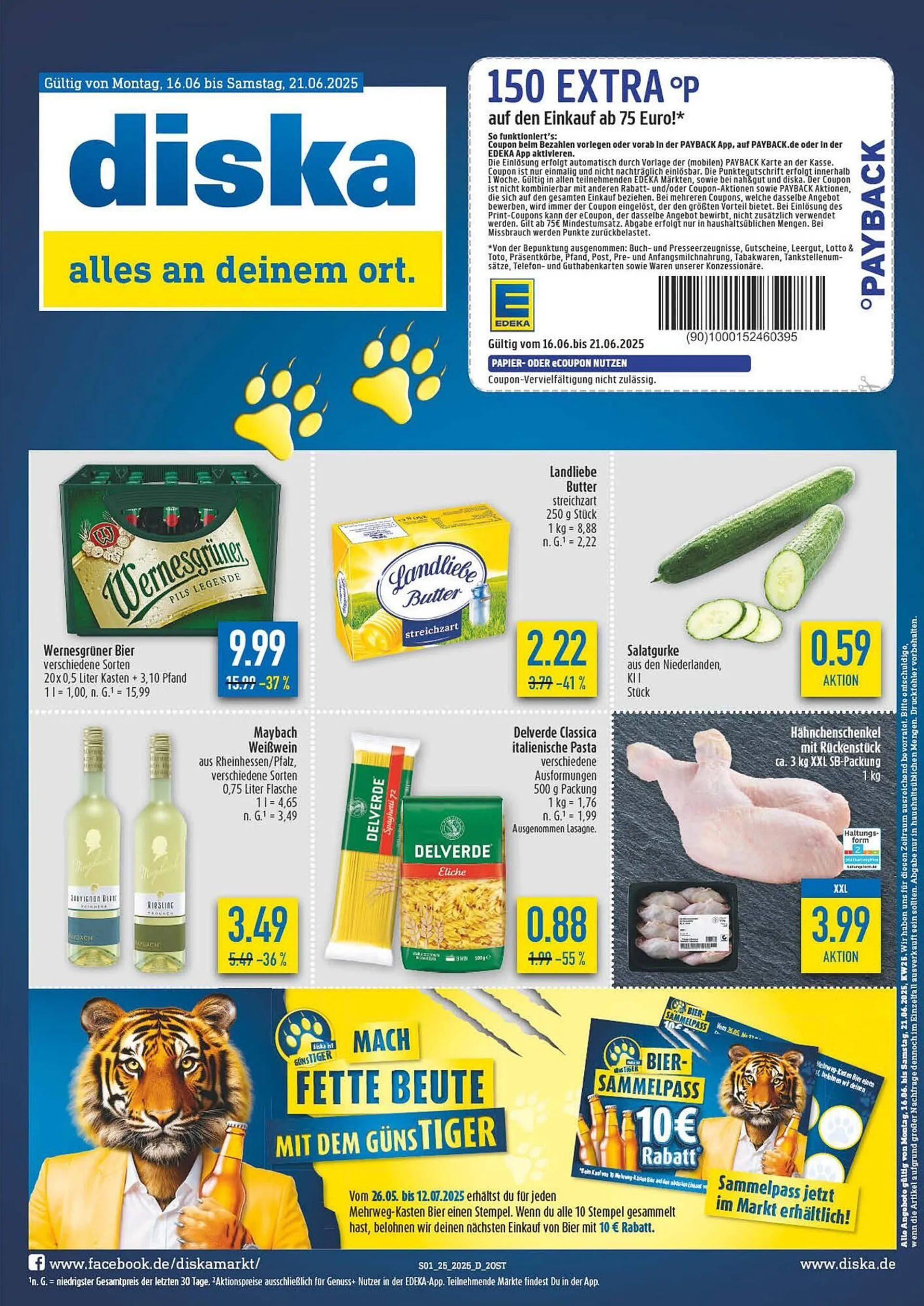 diska Prospekt von 16. Juni bis 21. Juni 2025 - Prospekt seite 1