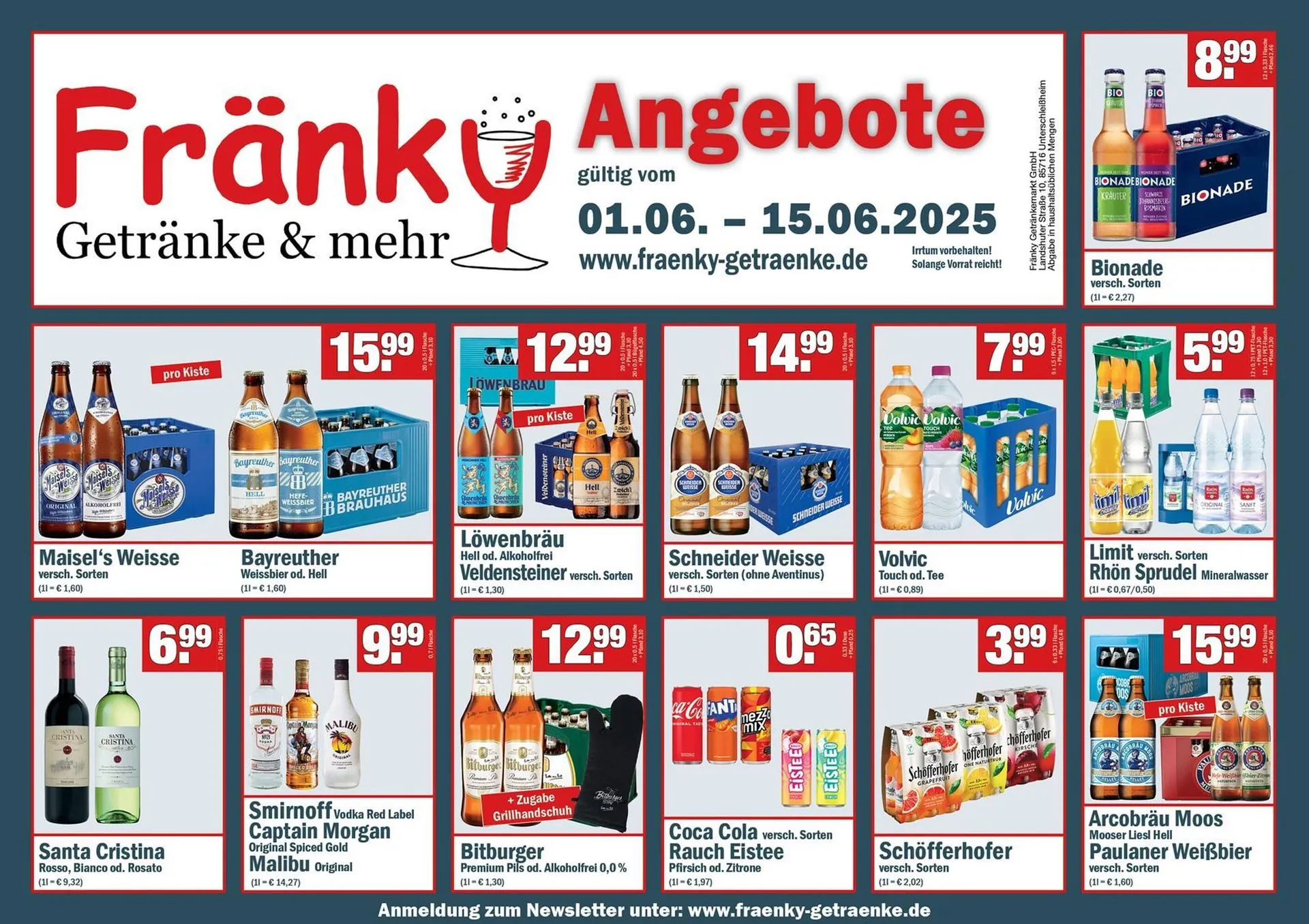 Fränky Getränke Prospekt von 4. Juni bis 15. Juni 2025 - Prospekt seite 1
