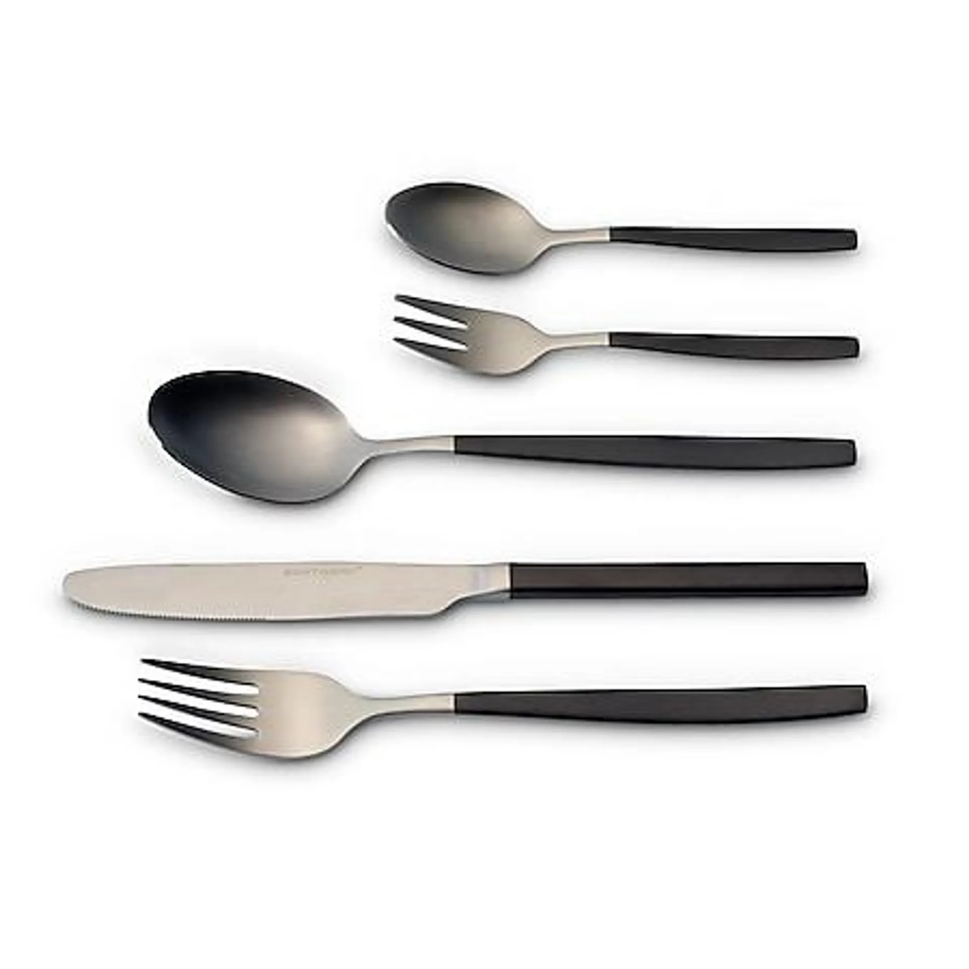 ECHTWERK Besteck "Due" 30tlg silber/schwarz matt