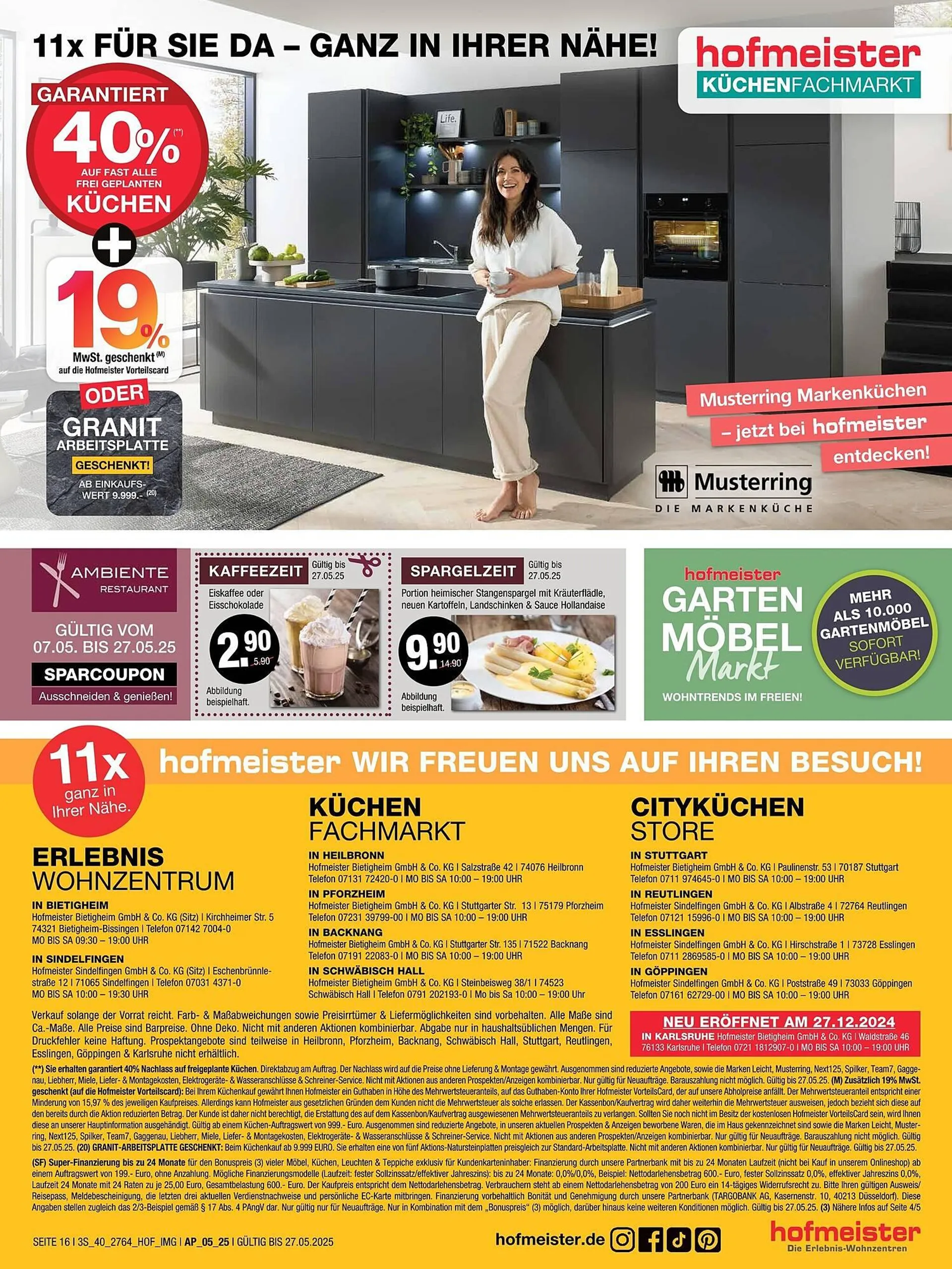 Hofmeister Prospekt von 7. Mai bis 10. Mai 2025 - Prospekt seite 16
