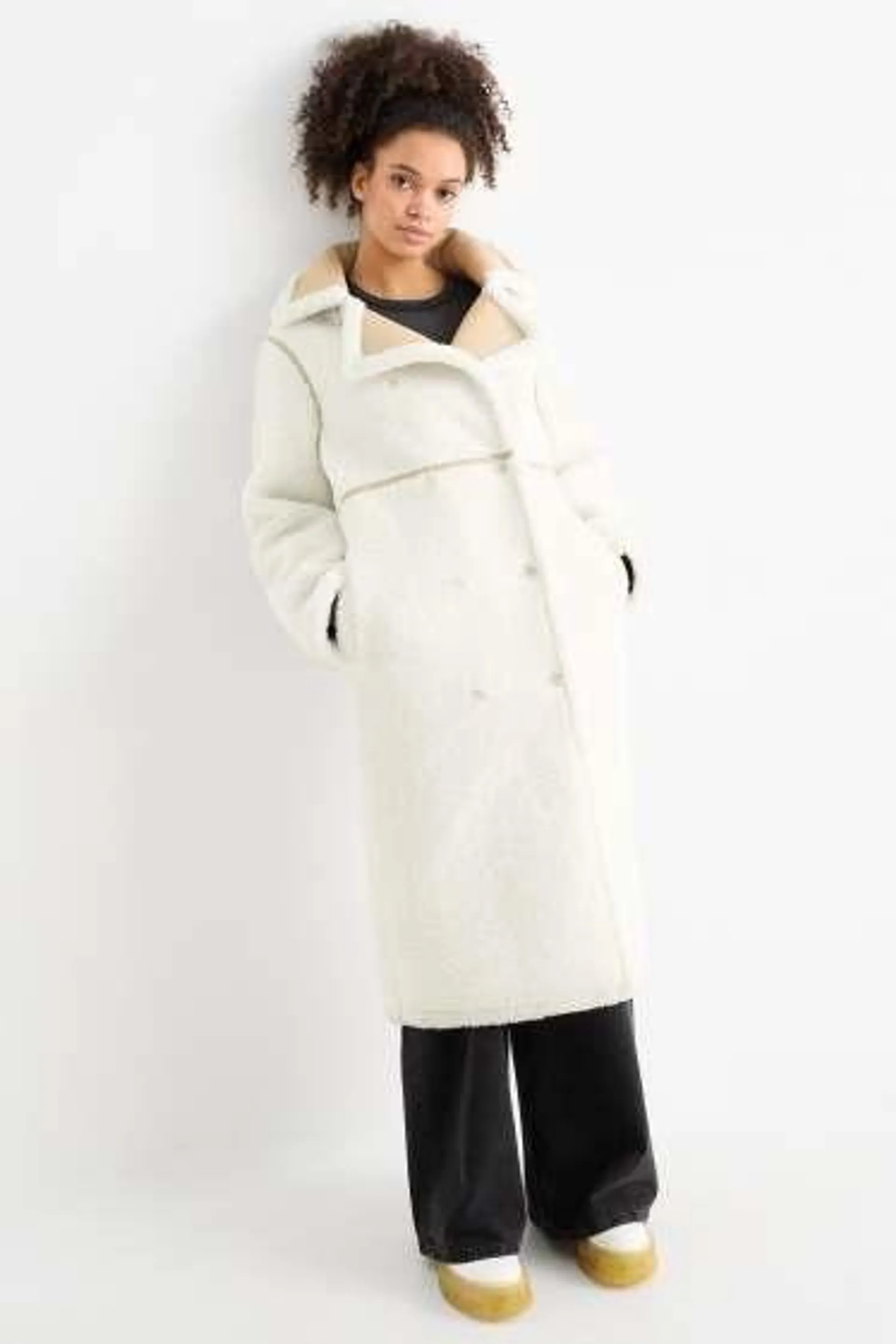 Faux shearling coat