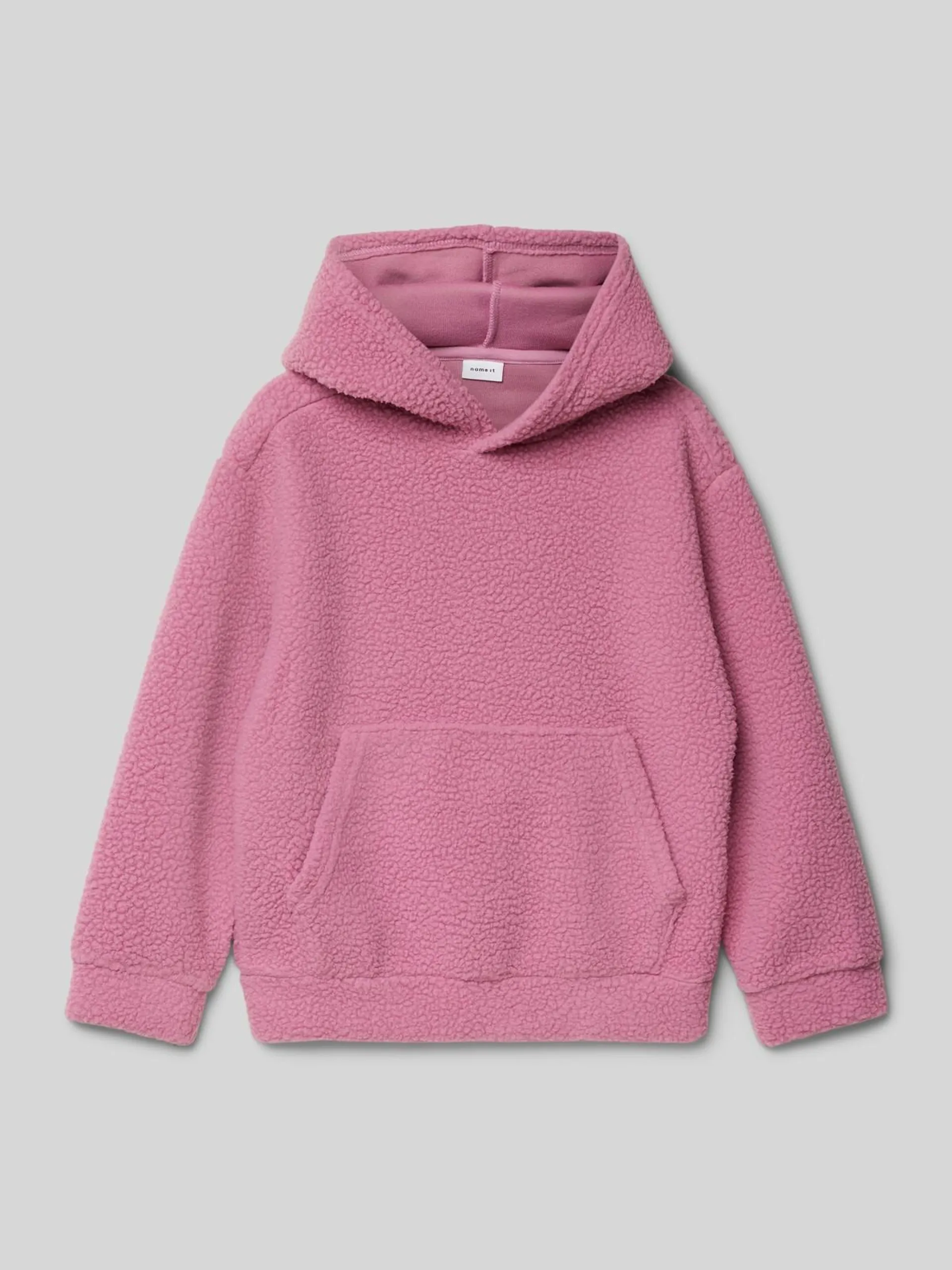 Hoodie mit Kapuze und Känguru-Tasche in rosa