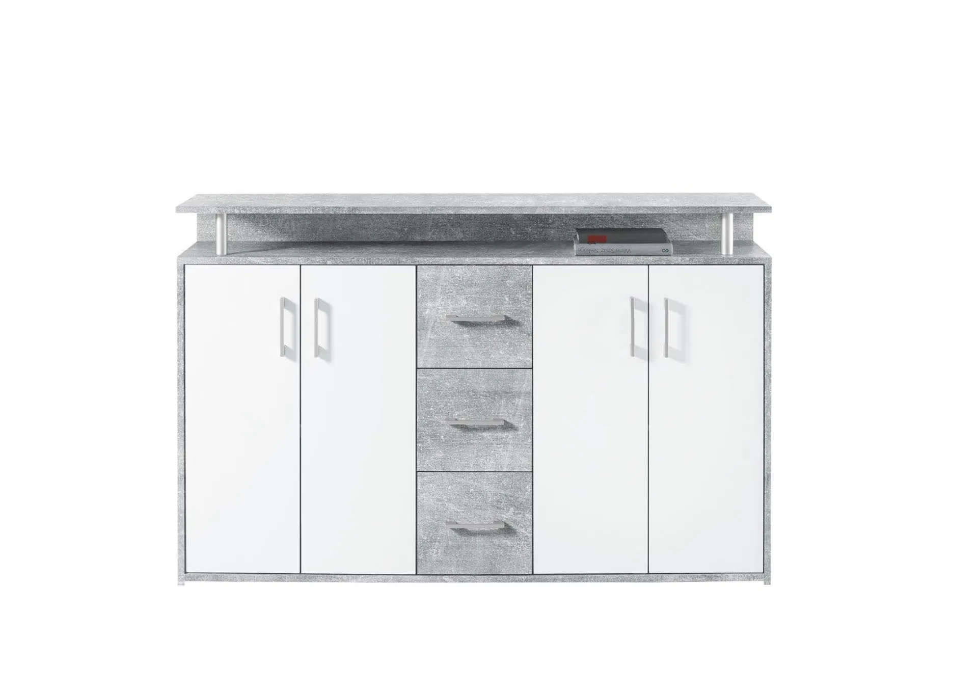 Highboard Drift Beton-Optik/Weiß 139 x 90 x 34 cm