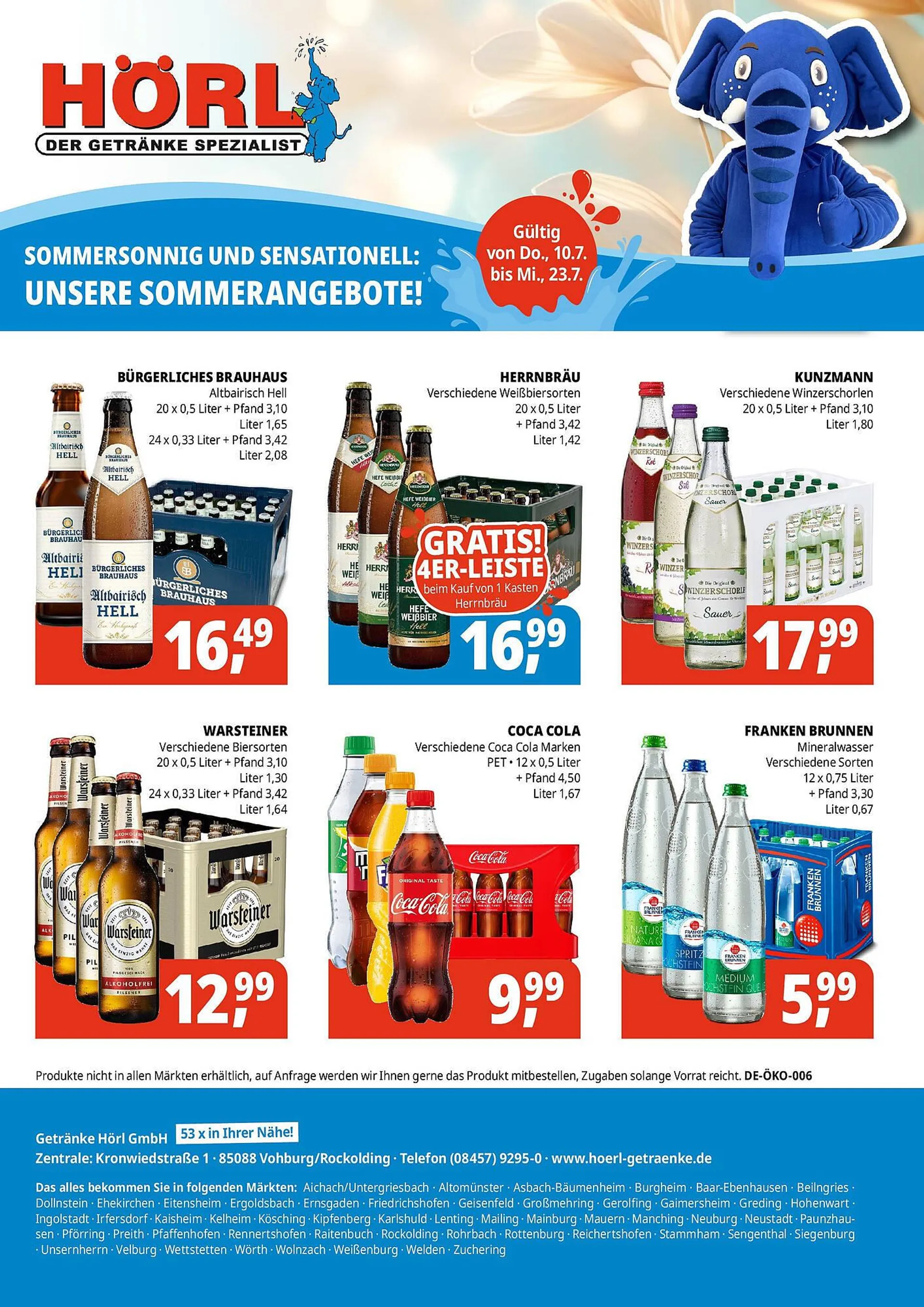 Hörl Getränke Prospekt von 9. Juli bis 23. Juli 2025 - Prospekt seite 1