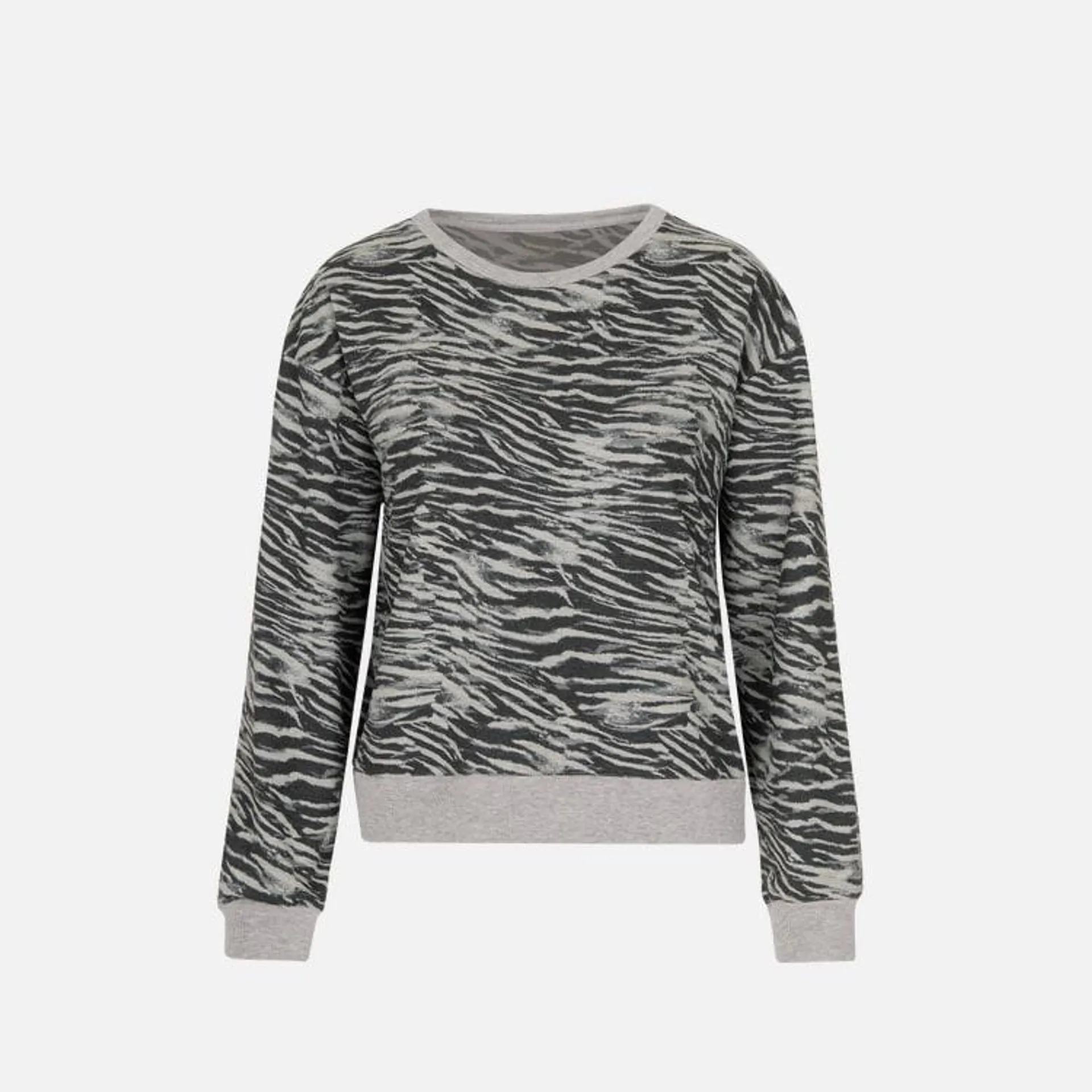 Sweatshirt mit trendigem Animal Print Grau-melange