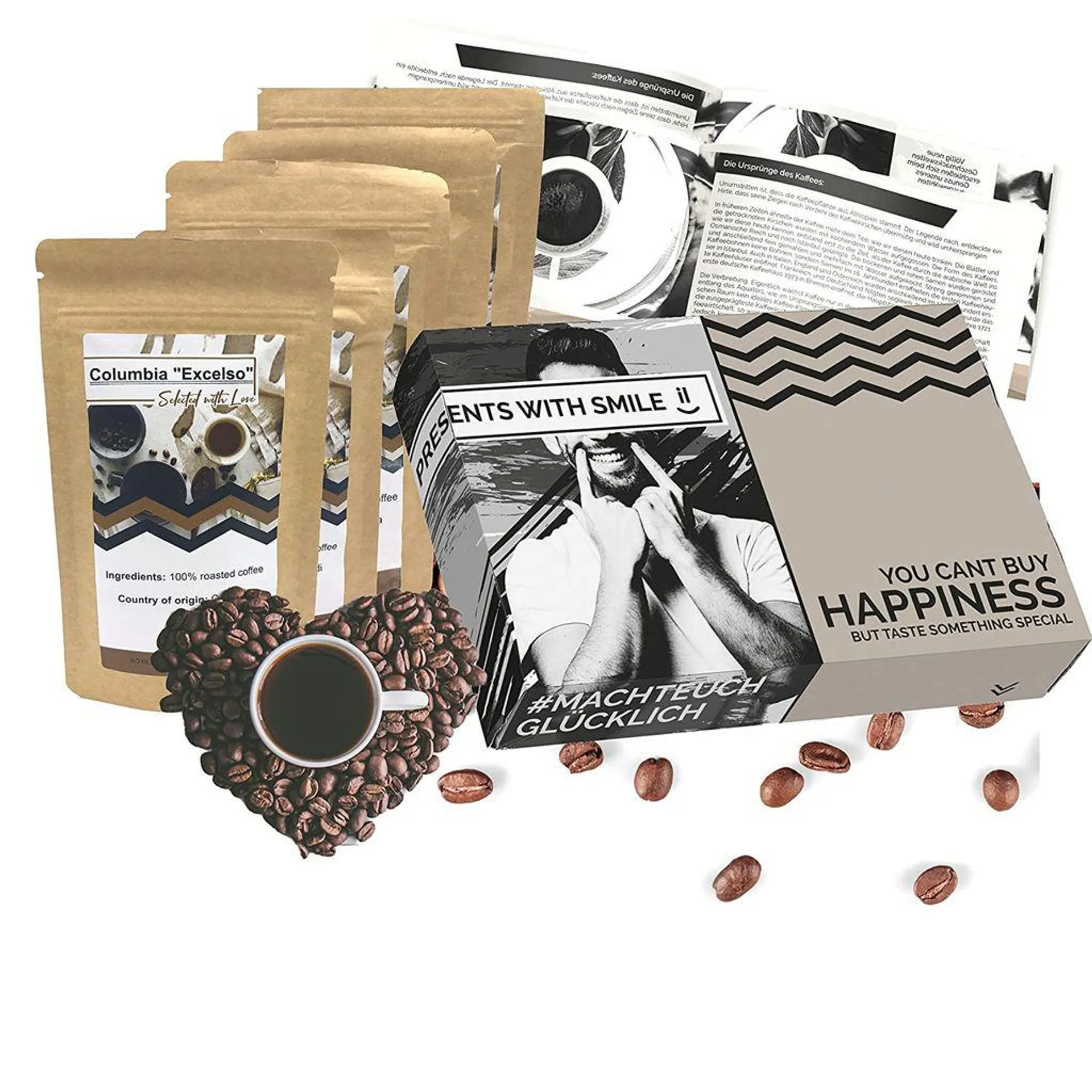 [ Boxiland ] Kaffee Geschenkset Kaffee Geschenkbox ganze Bohnen | 5 x 60g Kaffee Weltreise Geschenkidee für Frauen | Geschenke für Frauen Geschenke für Männer