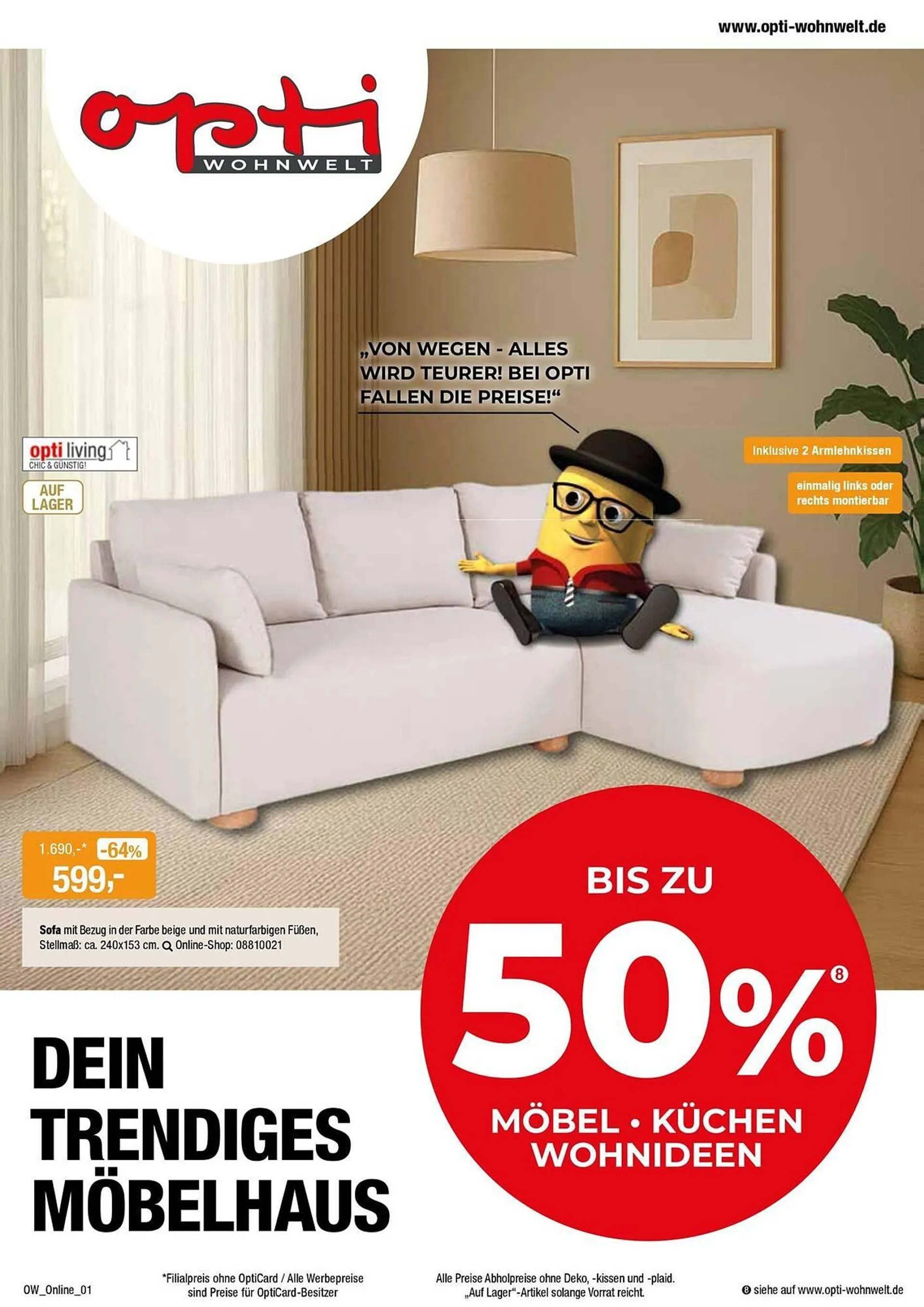 Opti Wohnwelt Prospekt von 13. Juli bis 24. Juli 2025 - Prospekt seite 1