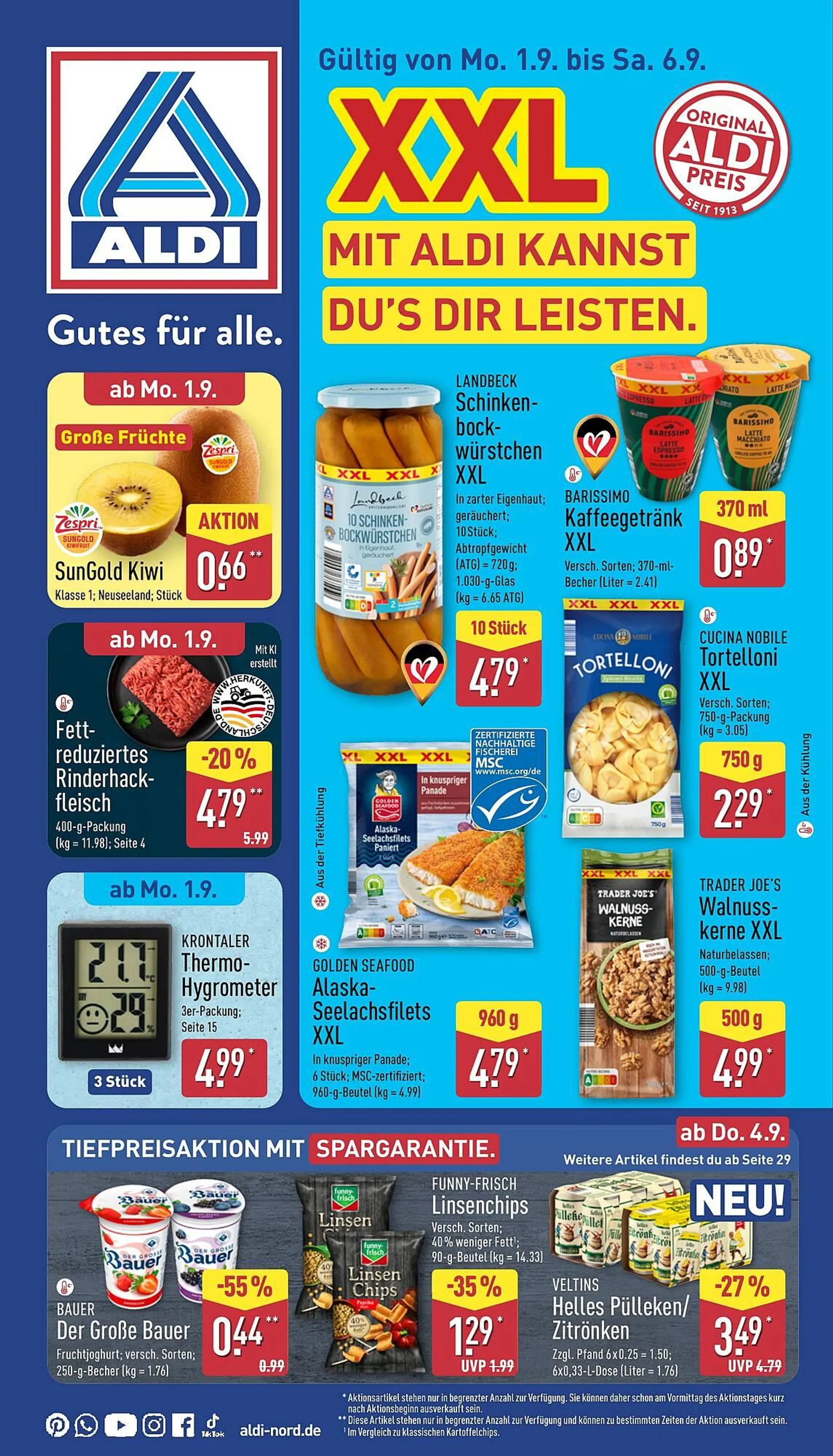 Aldi Nord Prospekt von 1. September bis 6. September 2025 - Prospekt seite 1