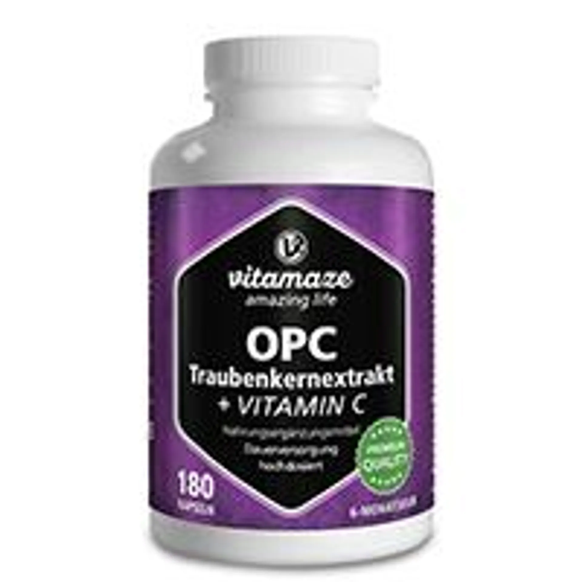 OPC TRAUBENKERNEXTRAKT hochdosiert+Vitamin C Kaps. 180 St Kapseln