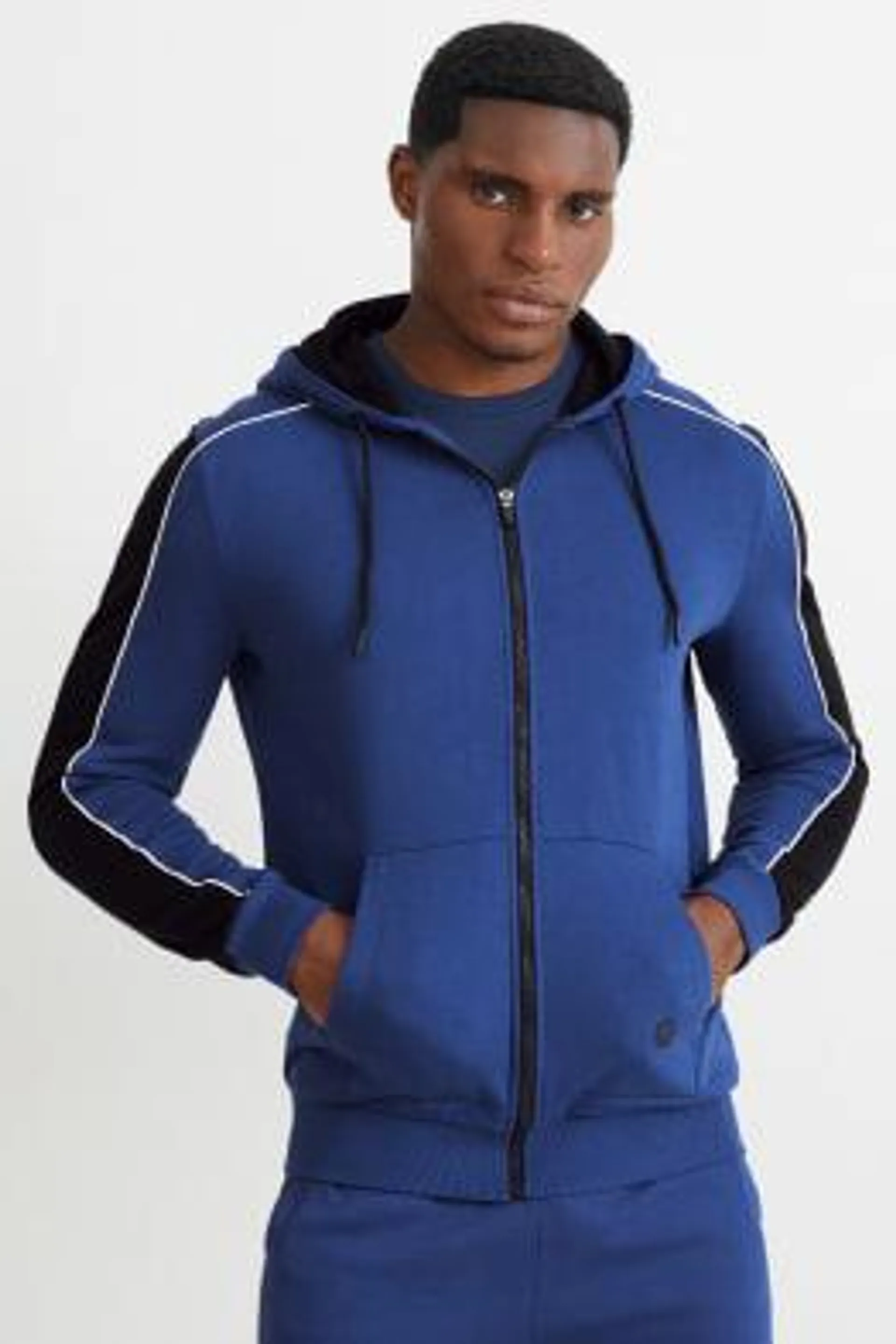 Zip-through sweatshirt with hood