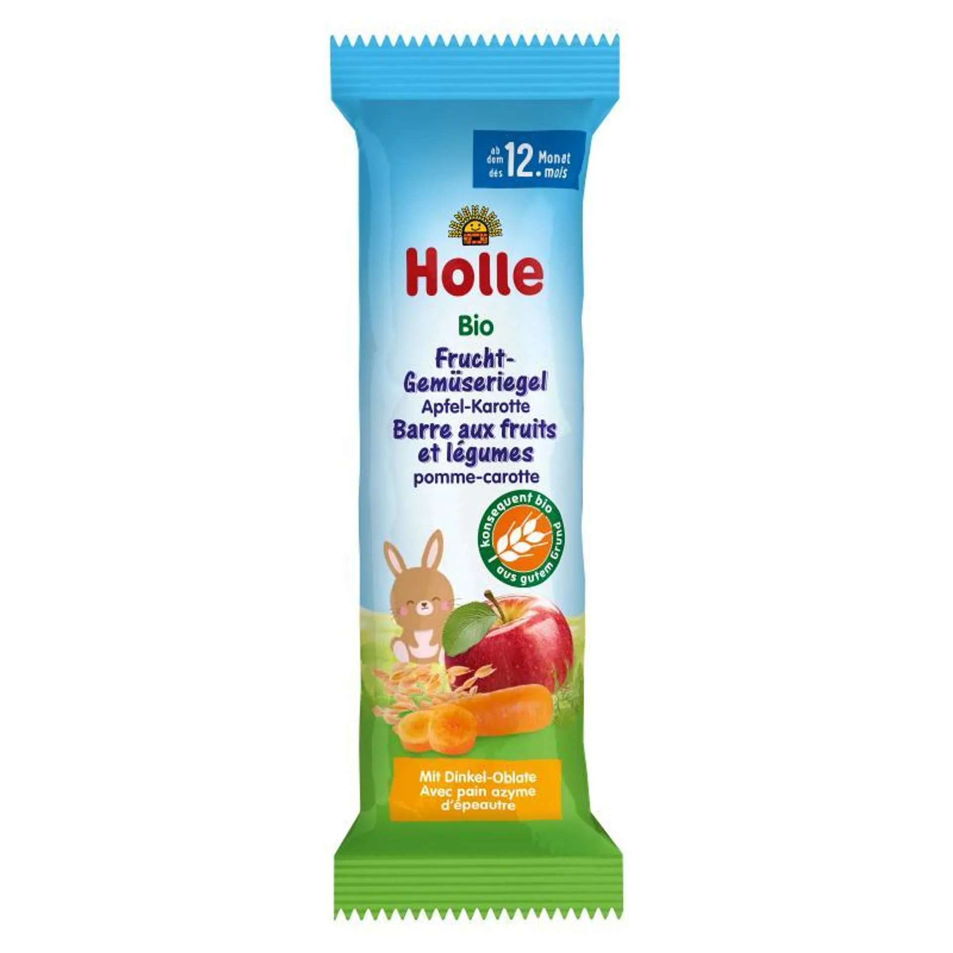 Holle Frucht Gemüseriegel Apfel-Karotte 25g