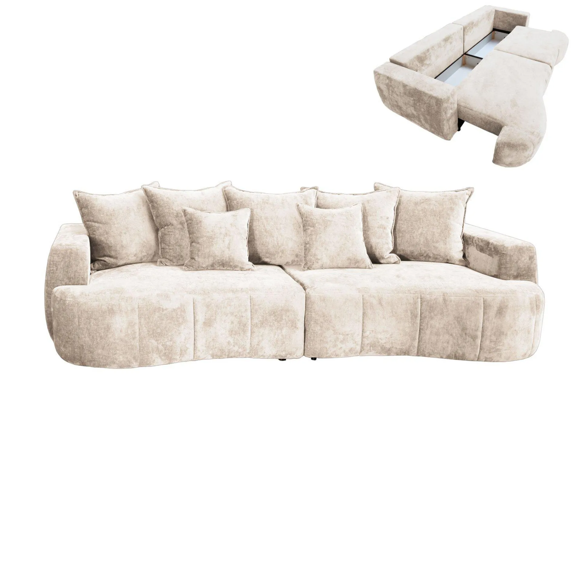 Big Sofa - beige - Boxspringfederung - 292 cm