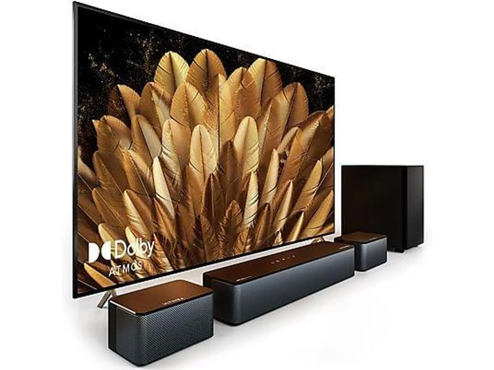 ULTIMEA 5.1 Soundbar mit Dolby Atmos und Kabelloser Subwoofer, 2 Rear-Lautsprechern, Soundbar, Schwarz